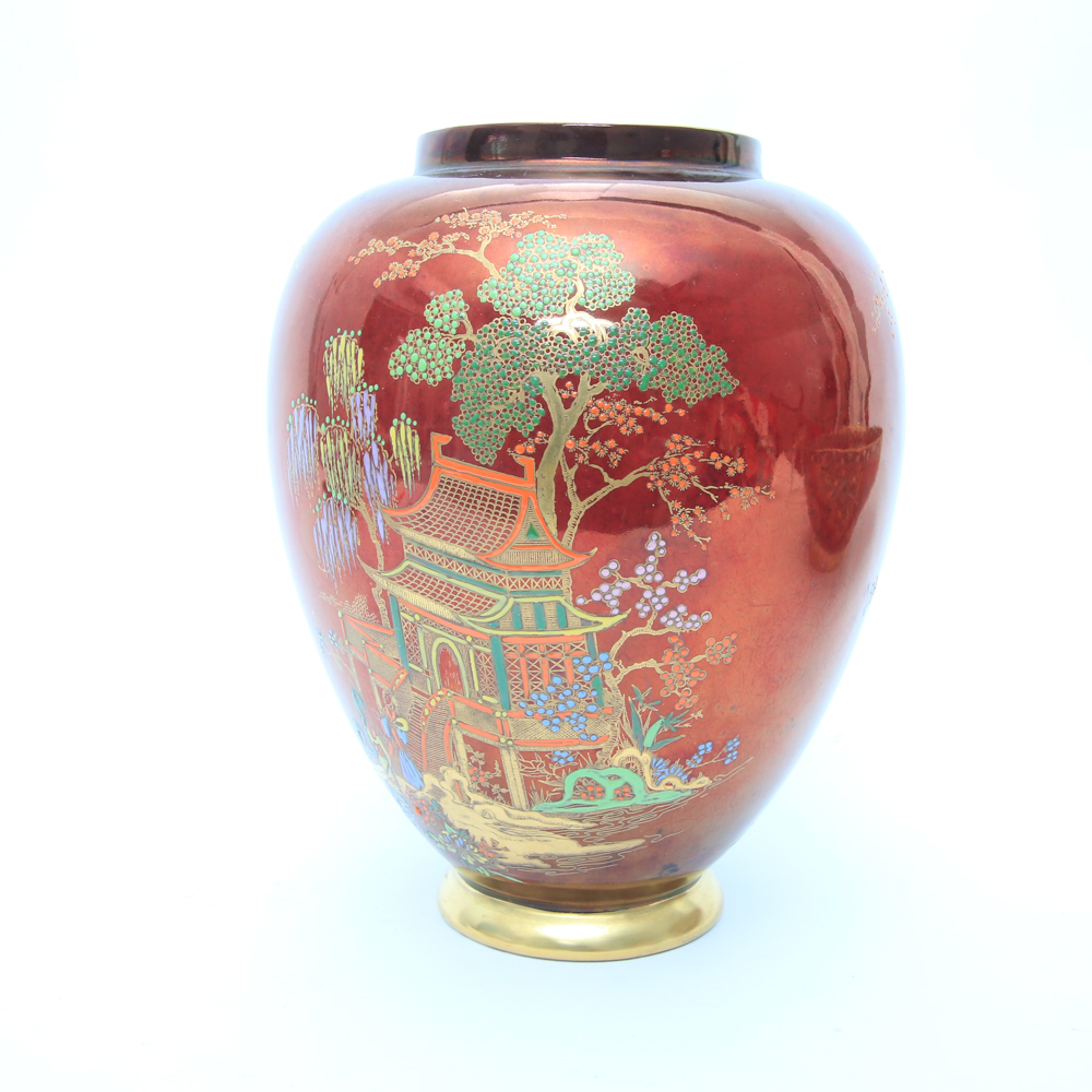 Pair of Carlton Ware Asian Influenced Porcelain Pieces Including "Rouge Royale"