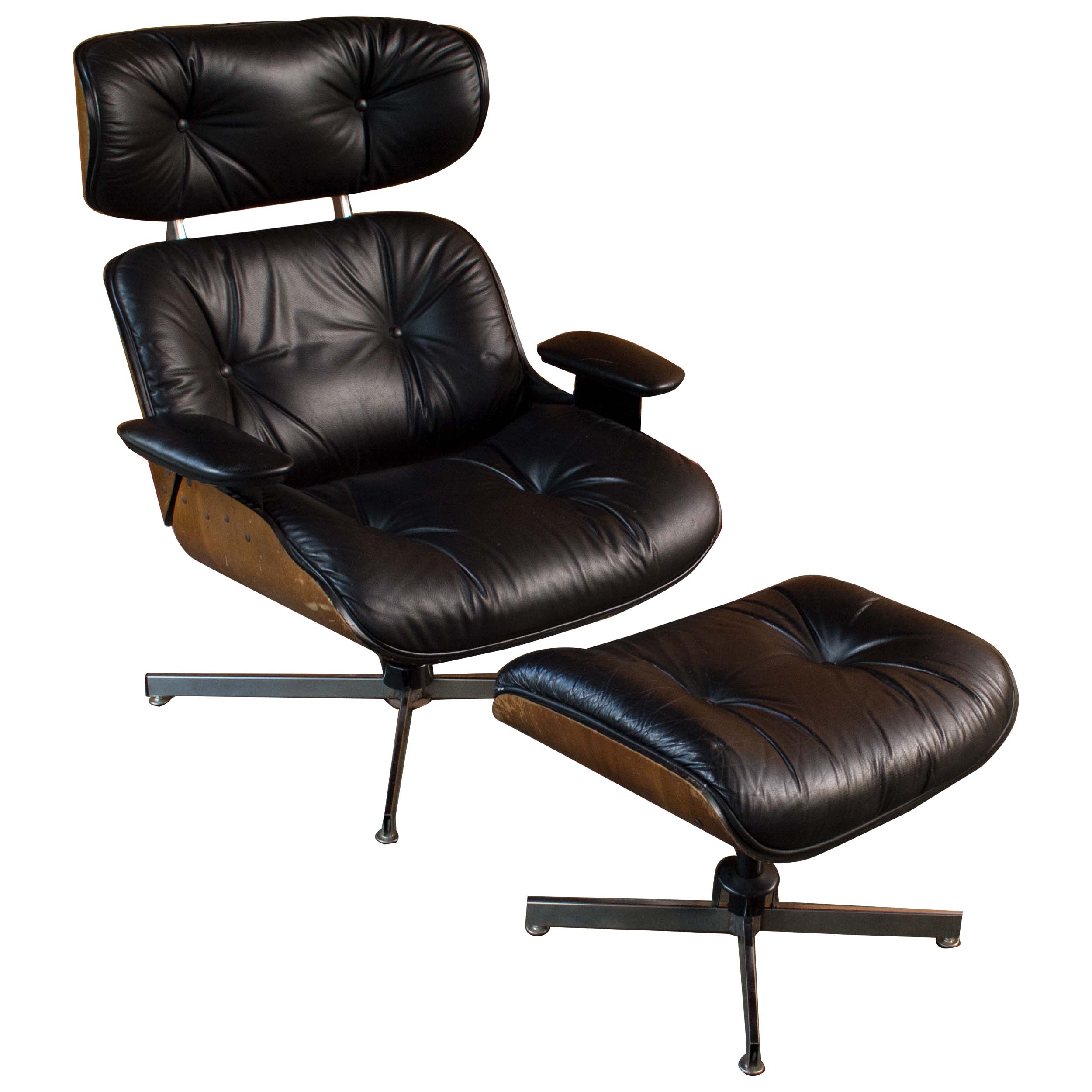 Mid Century Modern Eames Style Chair with Ottoman