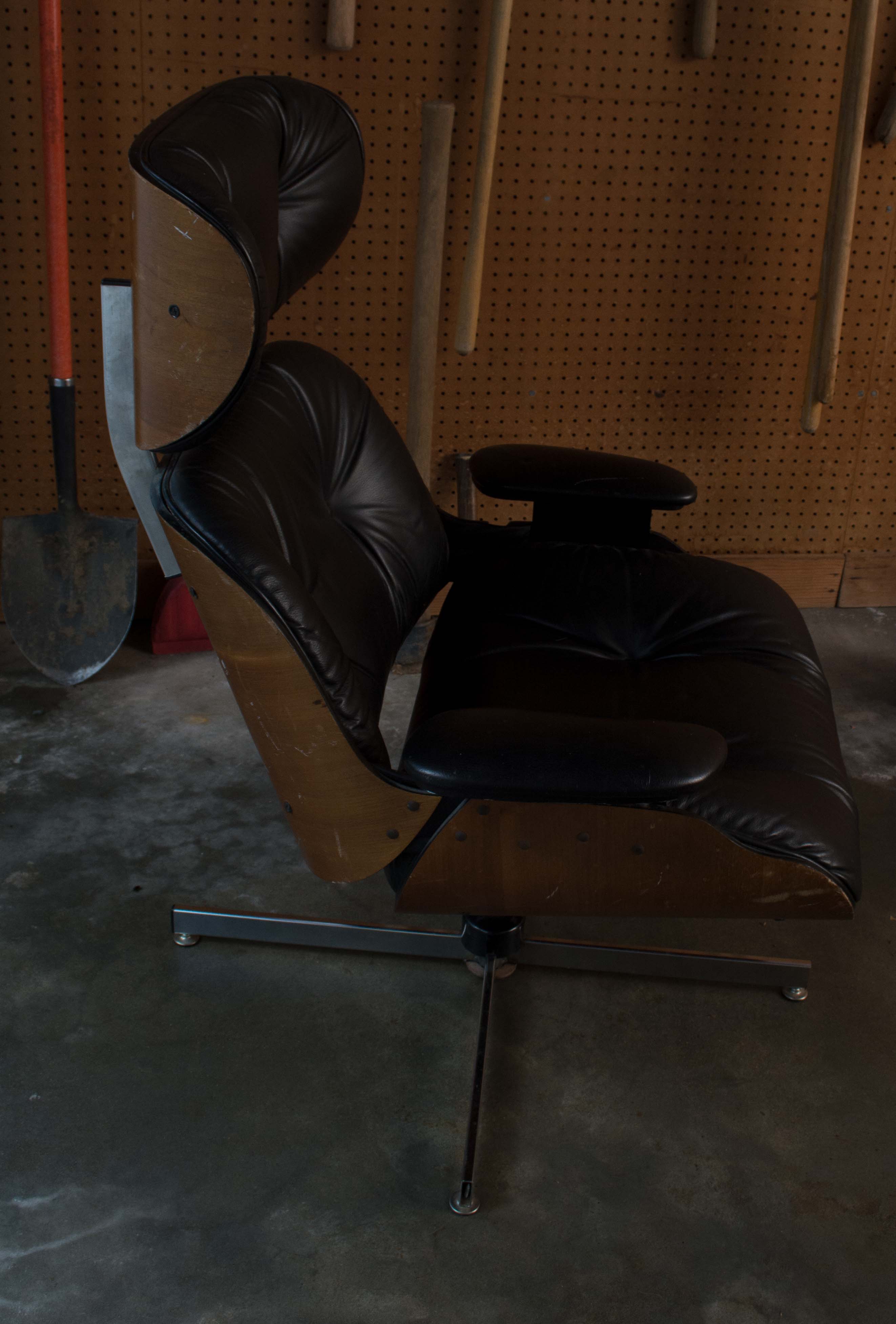 Mid Century Modern Eames Style Chair with Ottoman