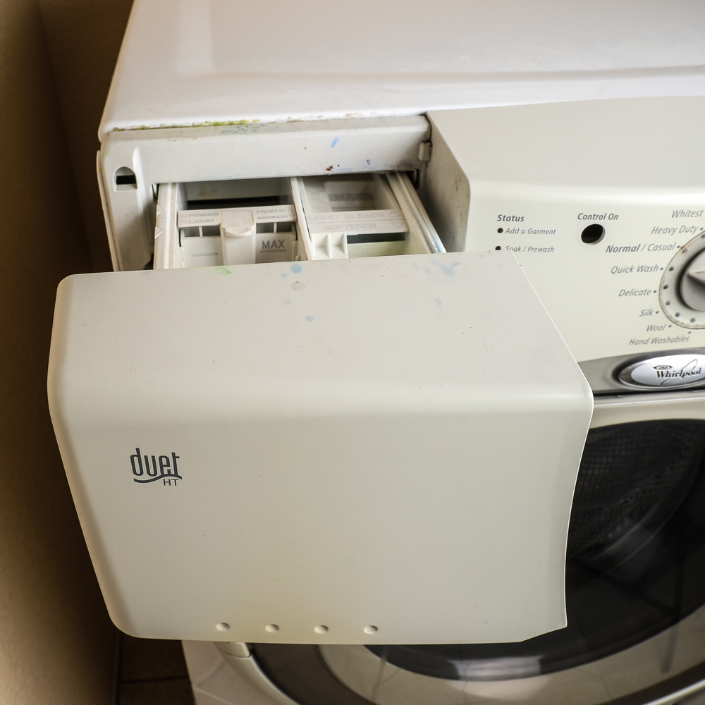 White Whirlpool Duet HT Washer