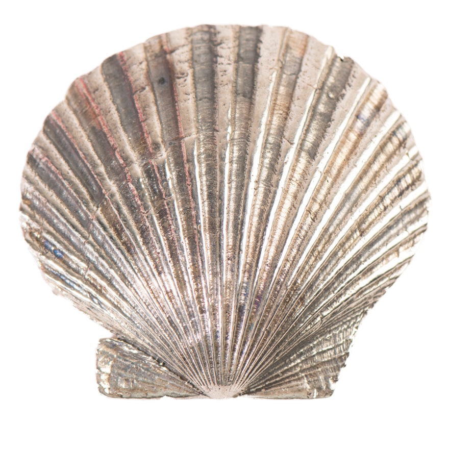 Sterling Silver Scalloped Shell Brooch