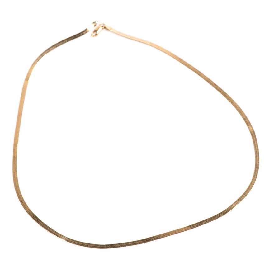 14K Yellow Gold Fine Herringbone Chain