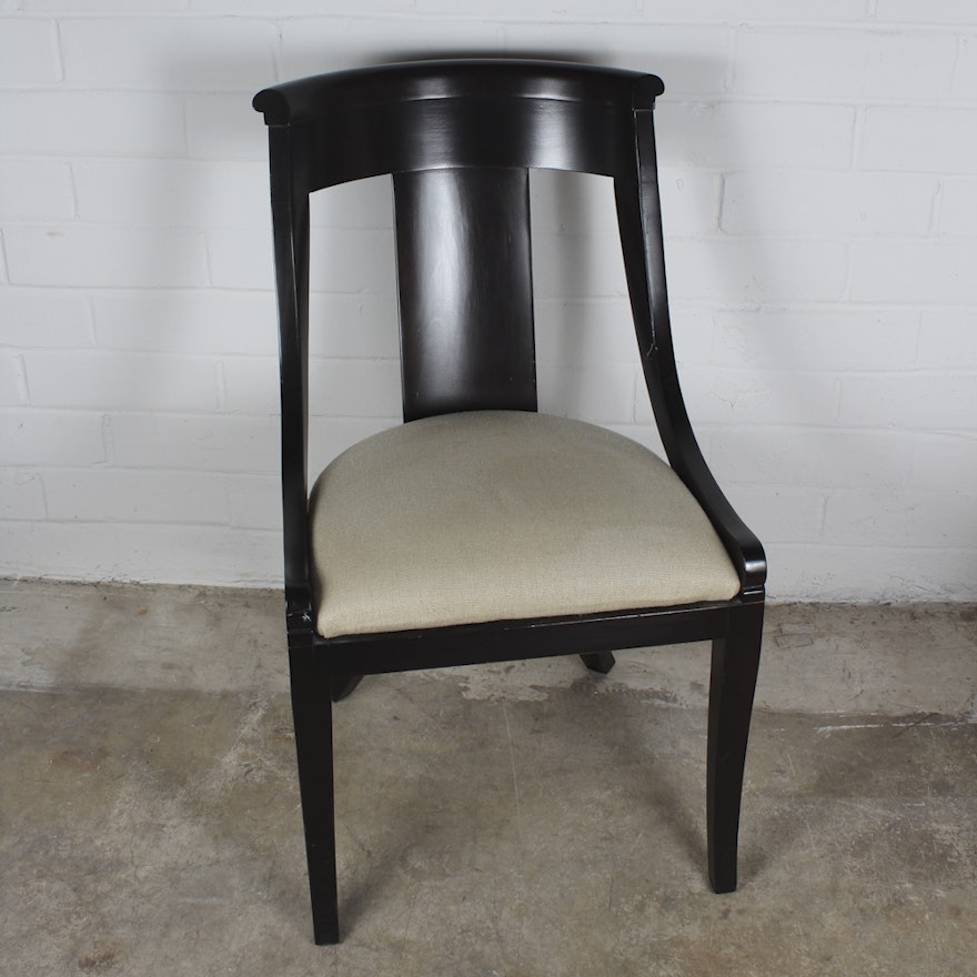 Black Regency Style Barrel Back Chair