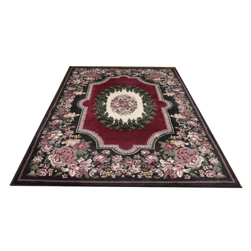 Machine Made Floral Area Rug