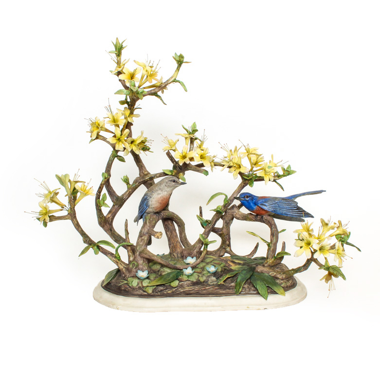 Vintage Boehm Limited Edition" Western Bluebirds" Porcelain Sculpture
