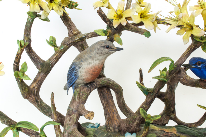 Vintage Boehm Limited Edition" Western Bluebirds" Porcelain Sculpture