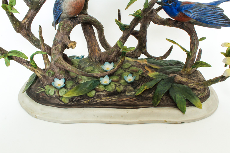 Vintage Boehm Limited Edition" Western Bluebirds" Porcelain Sculpture