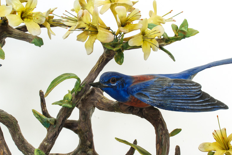Vintage Boehm Limited Edition" Western Bluebirds" Porcelain Sculpture