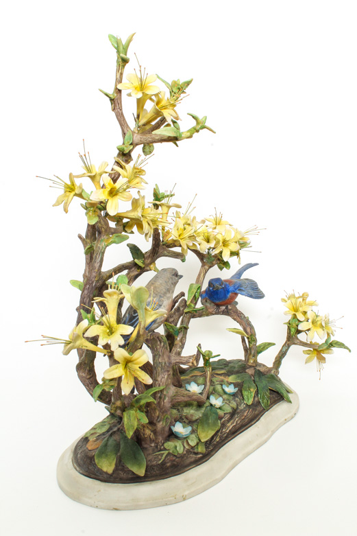 Vintage Boehm Limited Edition" Western Bluebirds" Porcelain Sculpture