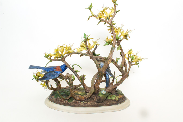 Vintage Boehm Limited Edition" Western Bluebirds" Porcelain Sculpture