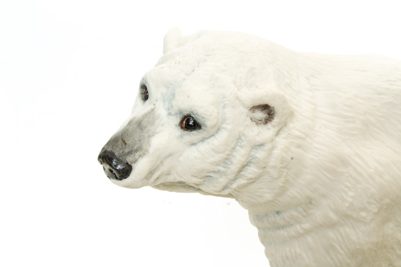 Boehm Vintage Porcelain Polar Bear with Cubs Signed by Helen Boehm