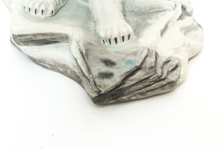 Boehm Vintage Porcelain Polar Bear with Cubs Signed by Helen Boehm