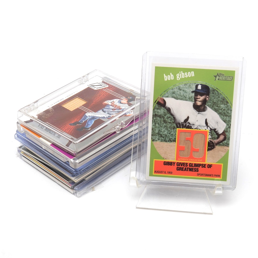 Fifteen Baseball Relic Bat Cards, Many Hall O Fame Players