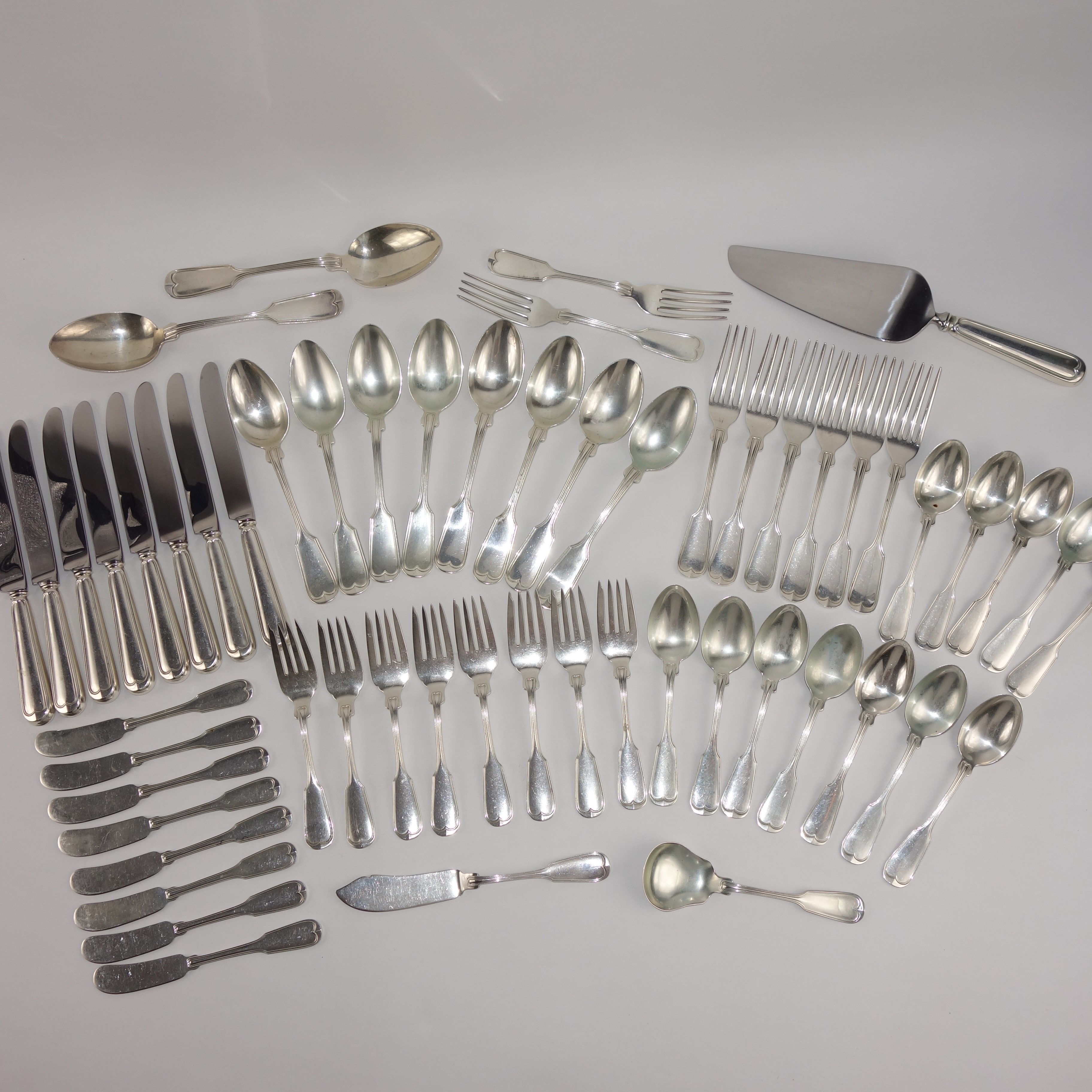 Frank Smith Silver Co. Sterling Silver Flatware in the "Fiddle Thread" Pattern