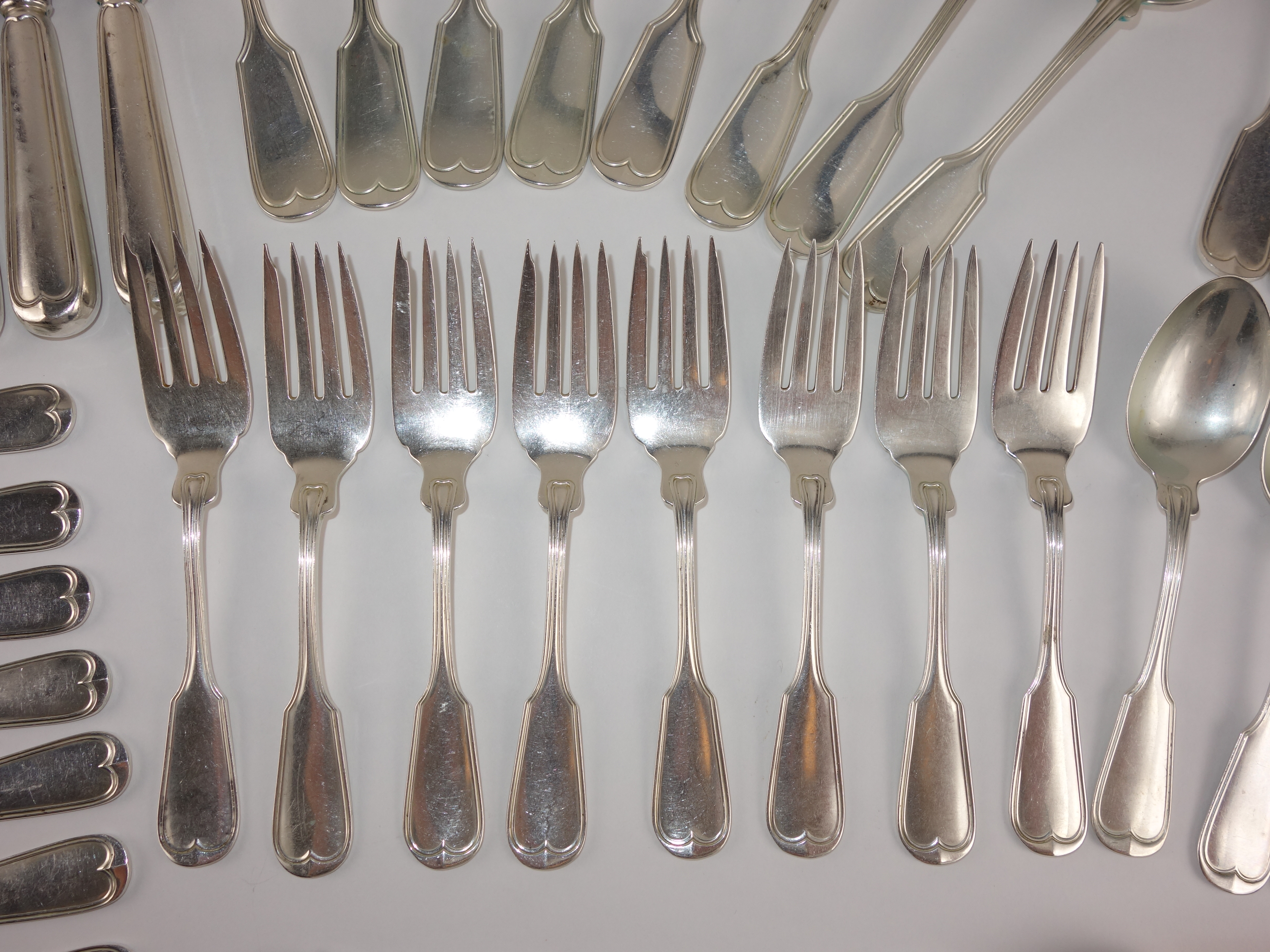 Frank Smith Silver Co. Sterling Silver Flatware in the "Fiddle Thread" Pattern