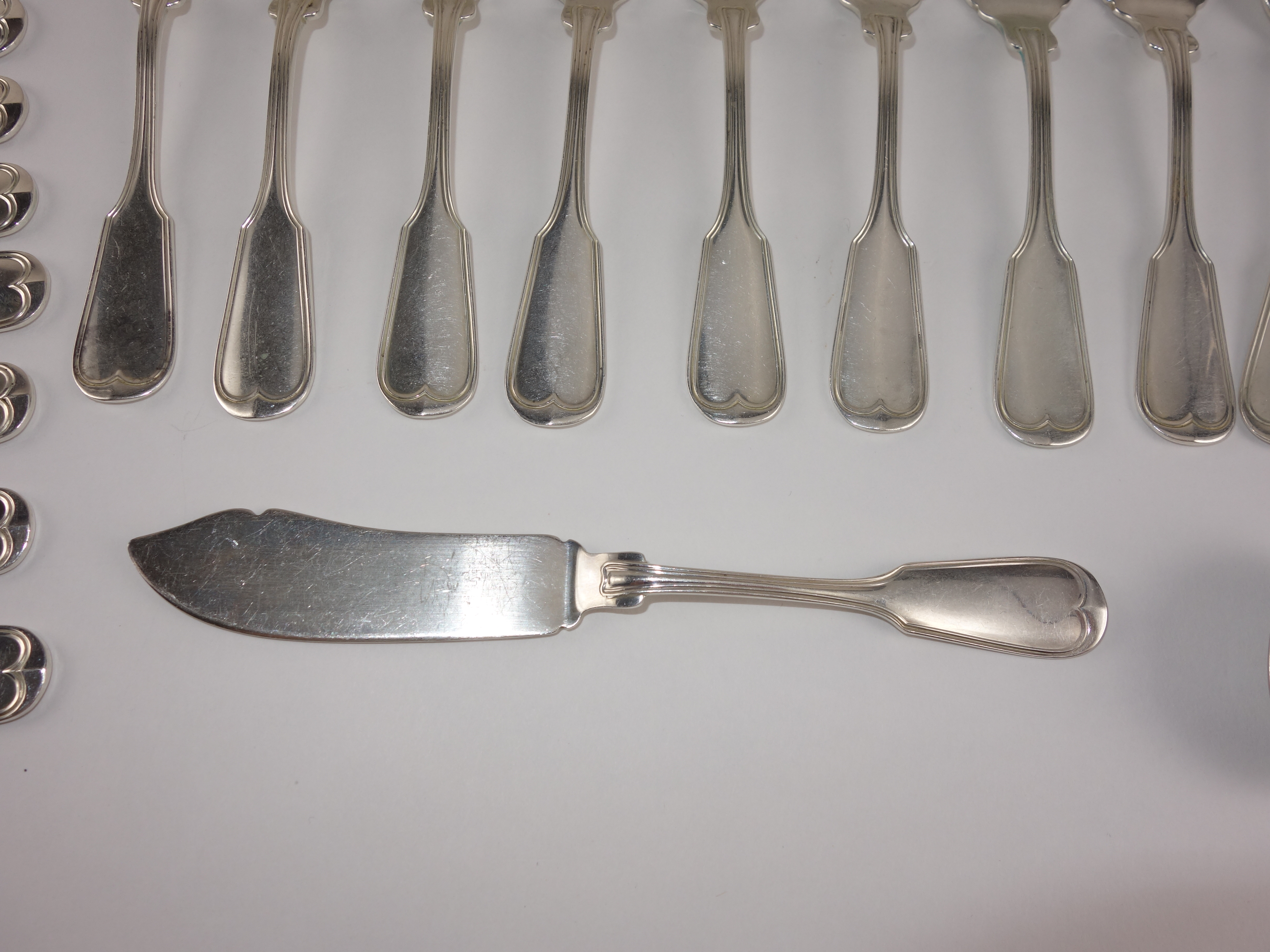 Frank Smith Silver Co. Sterling Silver Flatware in the "Fiddle Thread" Pattern