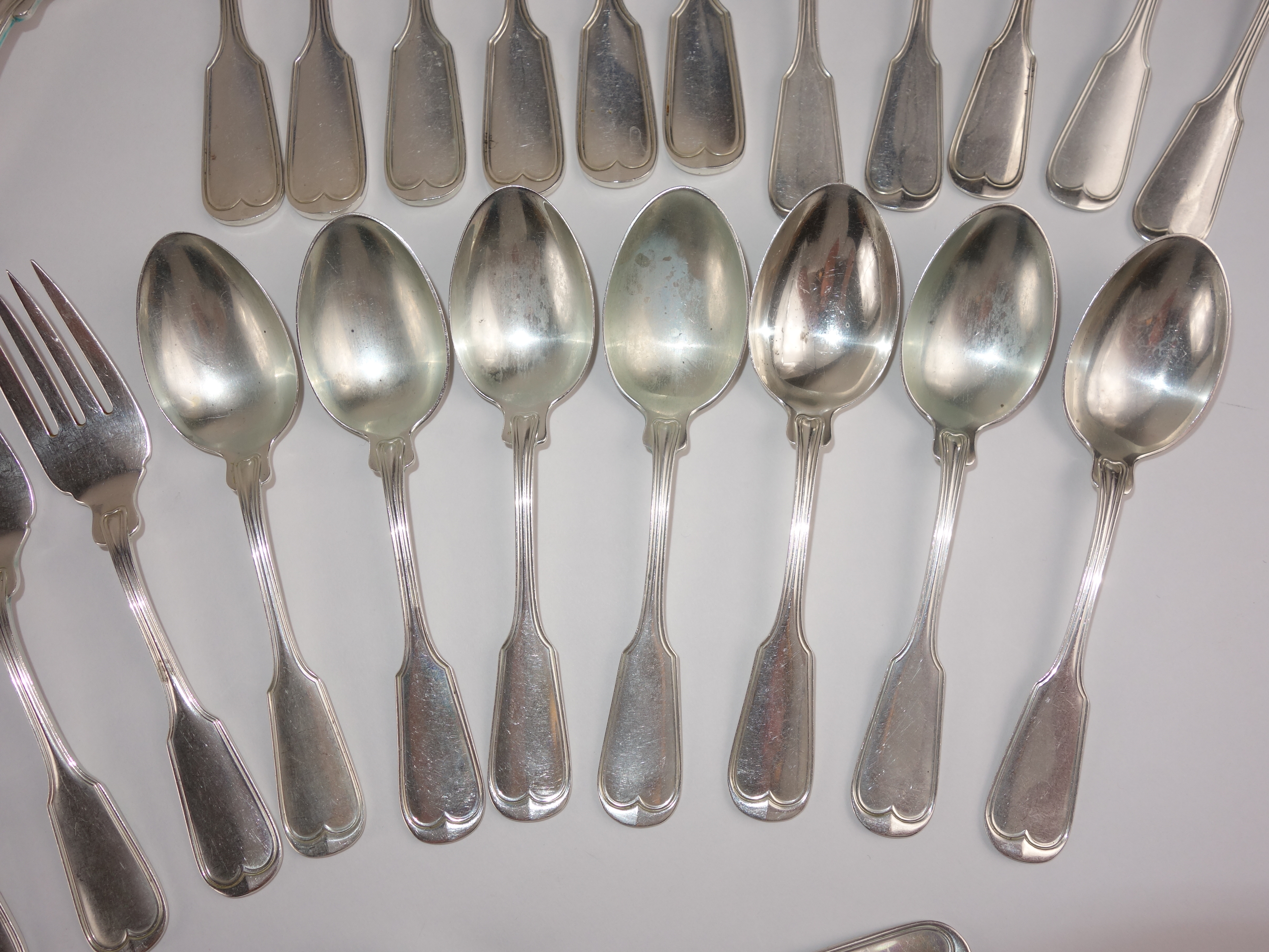 Frank Smith Silver Co. Sterling Silver Flatware in the "Fiddle Thread" Pattern