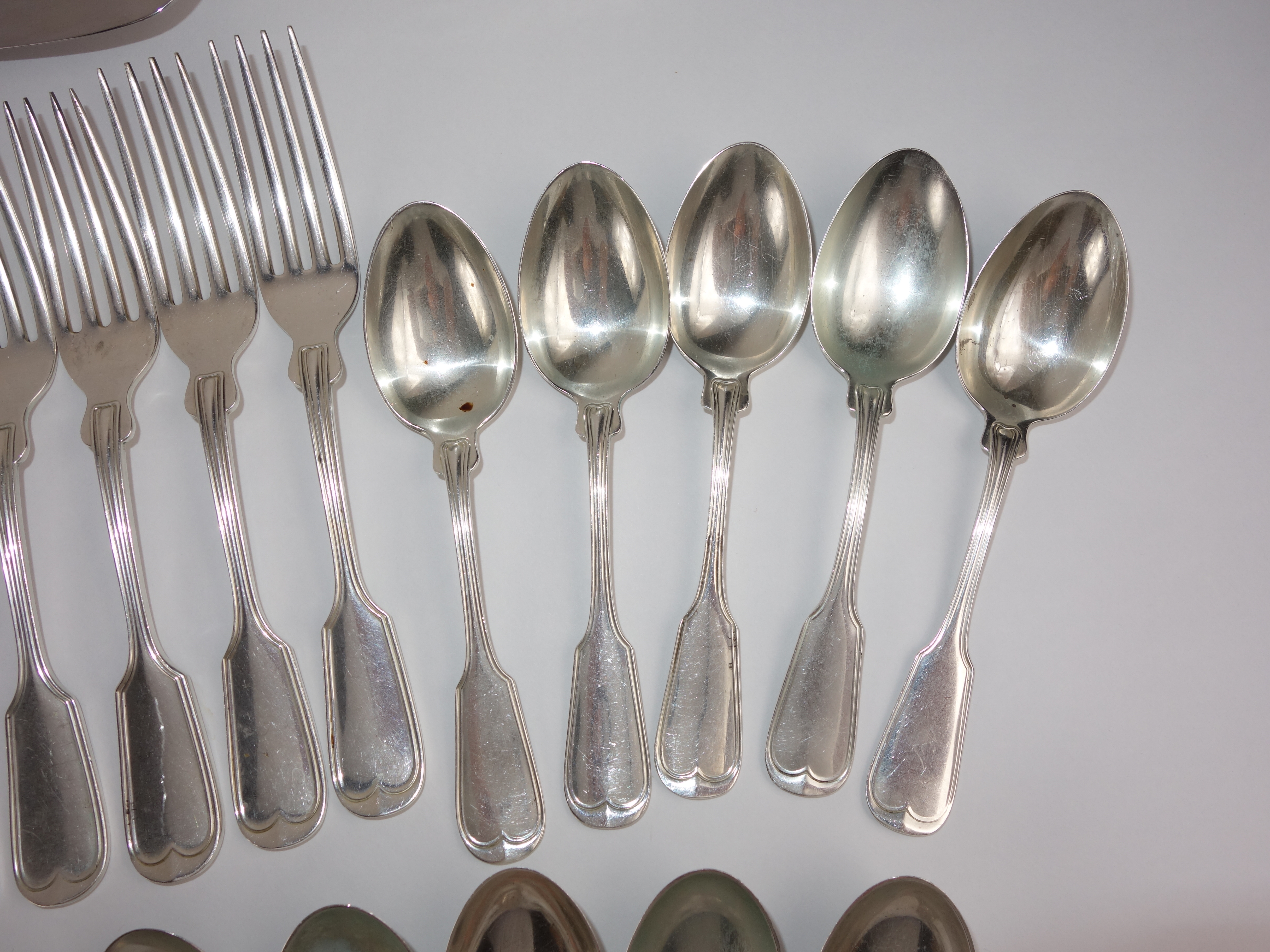 Frank Smith Silver Co. Sterling Silver Flatware in the "Fiddle Thread" Pattern