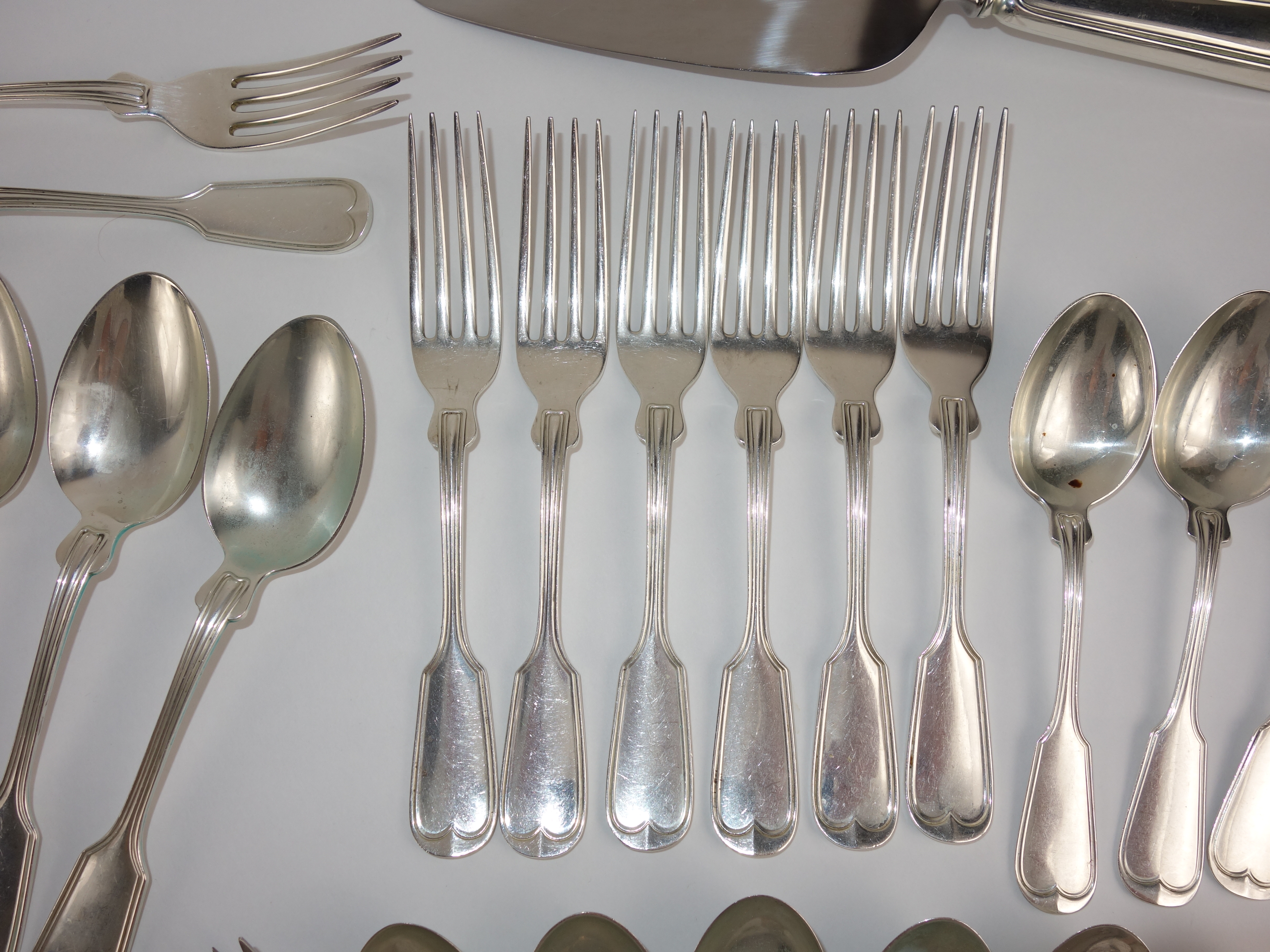 Frank Smith Silver Co. Sterling Silver Flatware in the "Fiddle Thread" Pattern