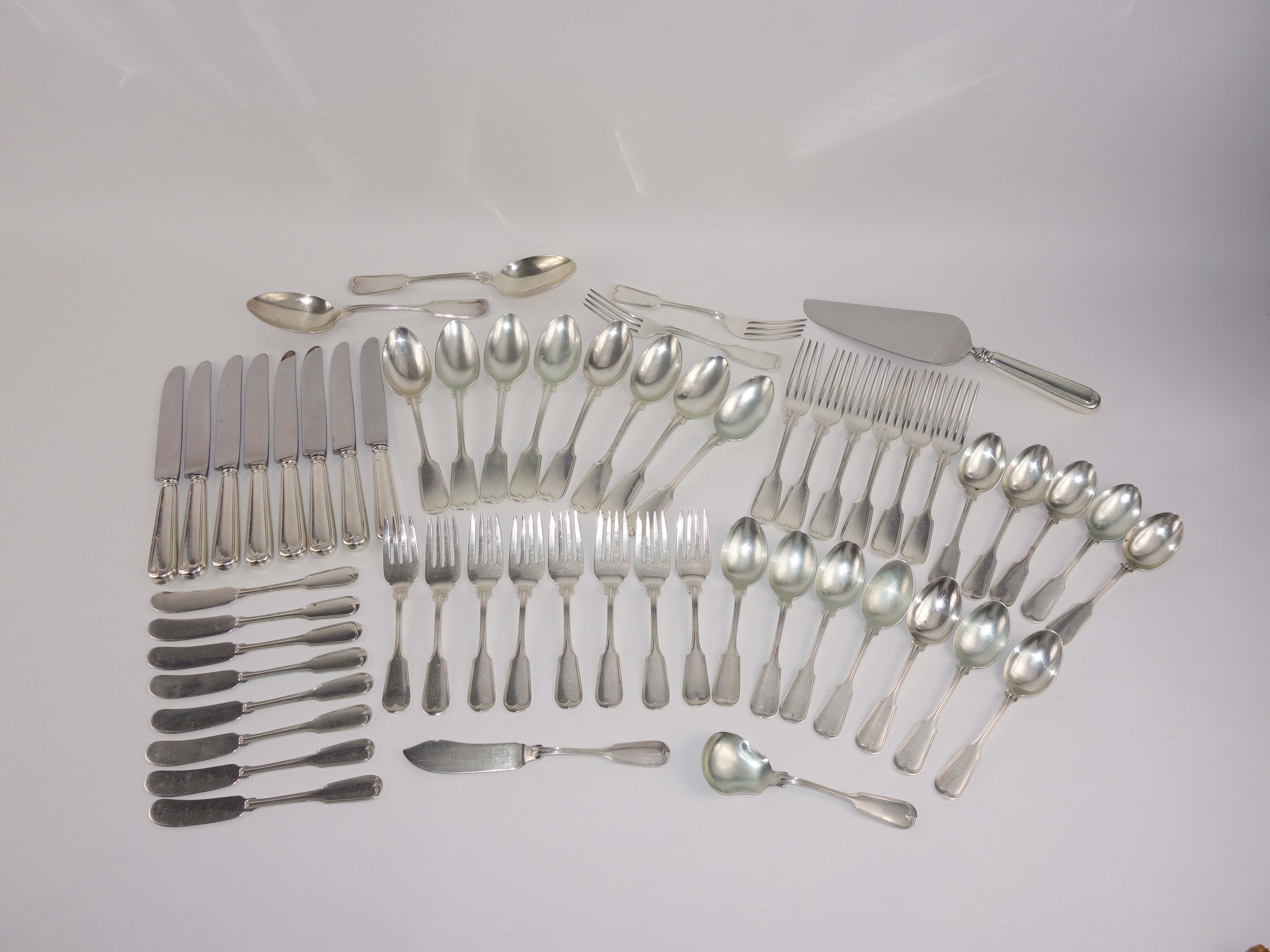 Frank Smith Silver Co. Sterling Silver Flatware in the "Fiddle Thread" Pattern