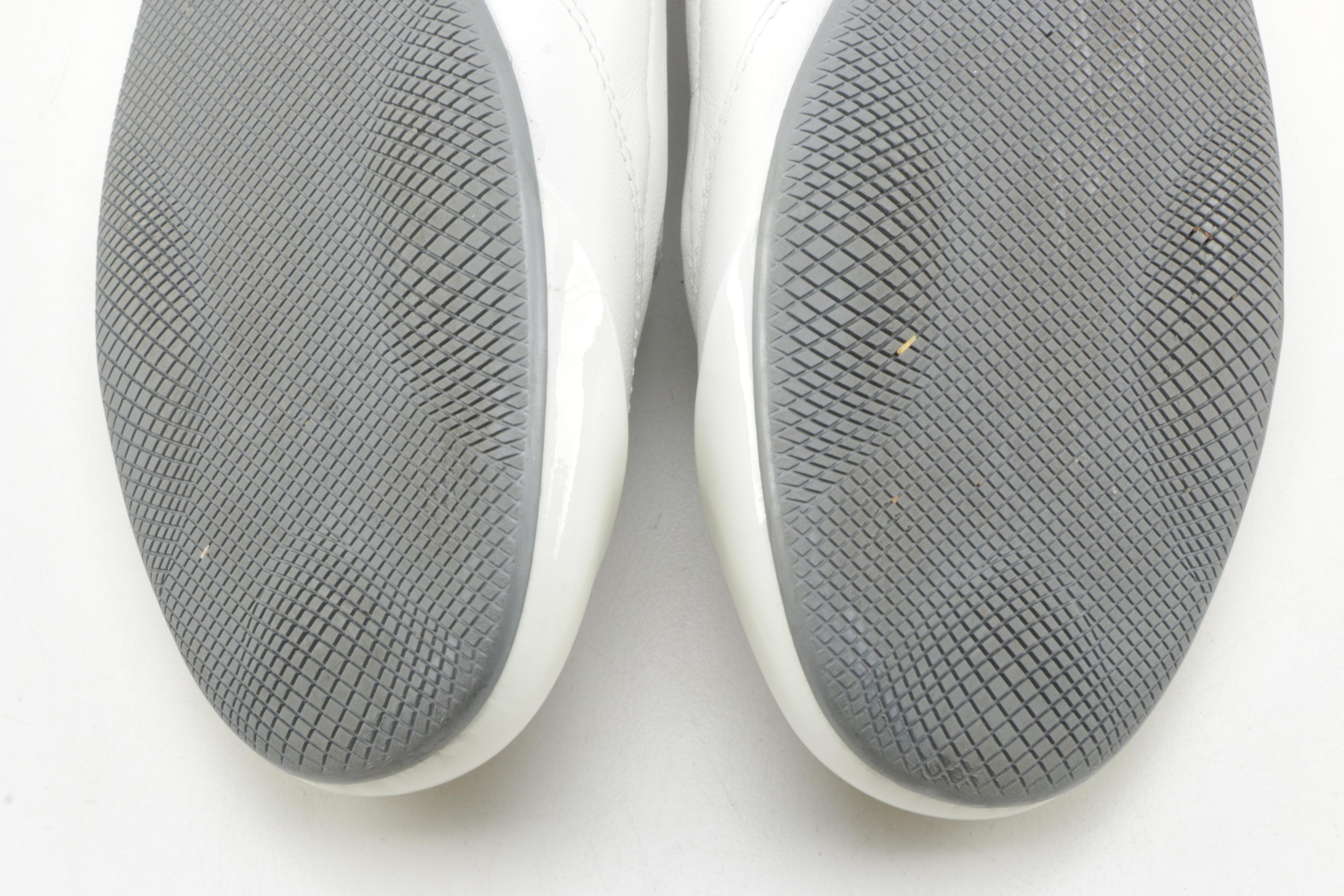 Prada Sport White Leather Flats