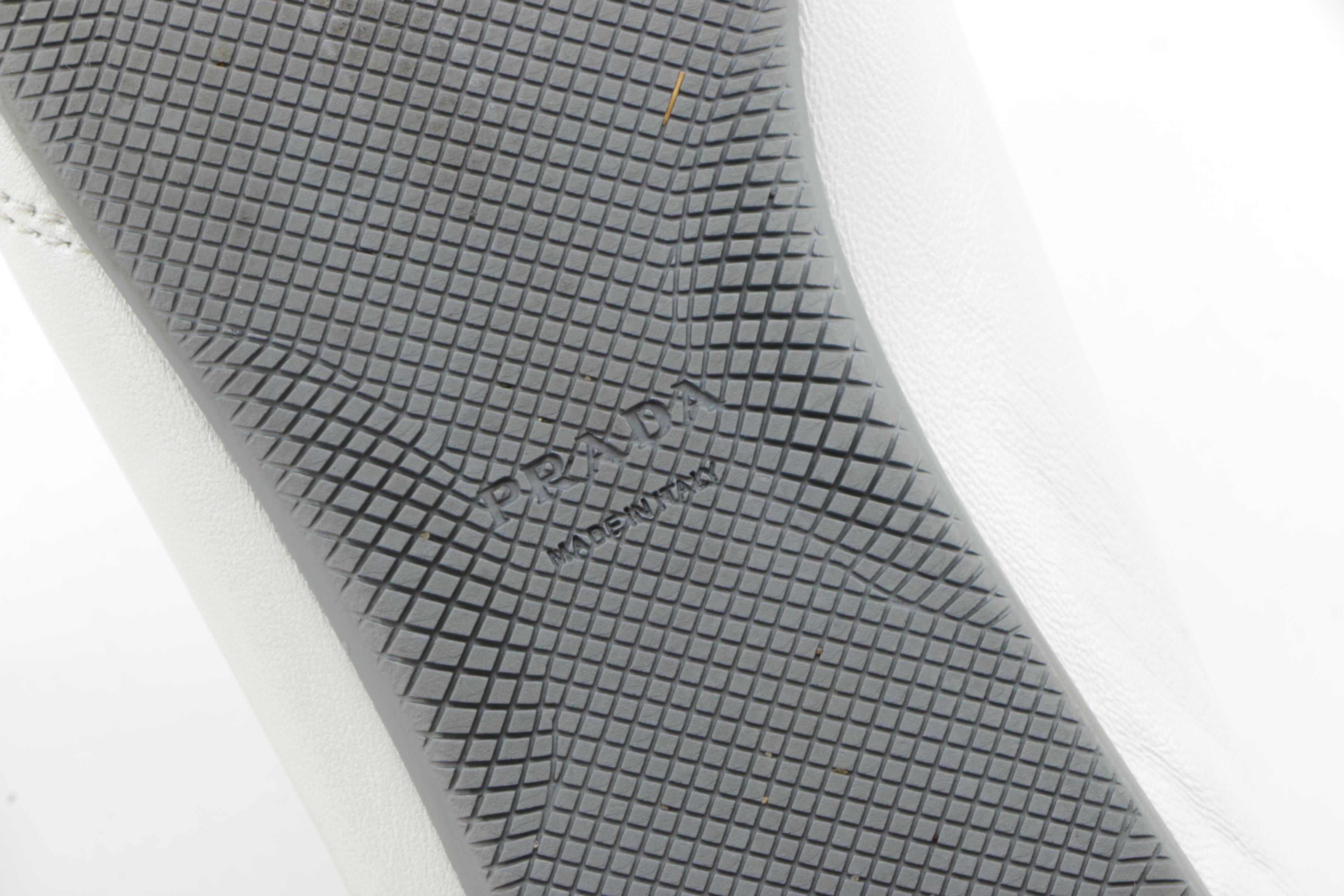 Prada Sport White Leather Flats