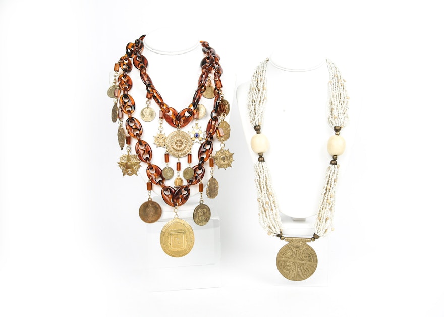 Beaded Medallion Necklaces