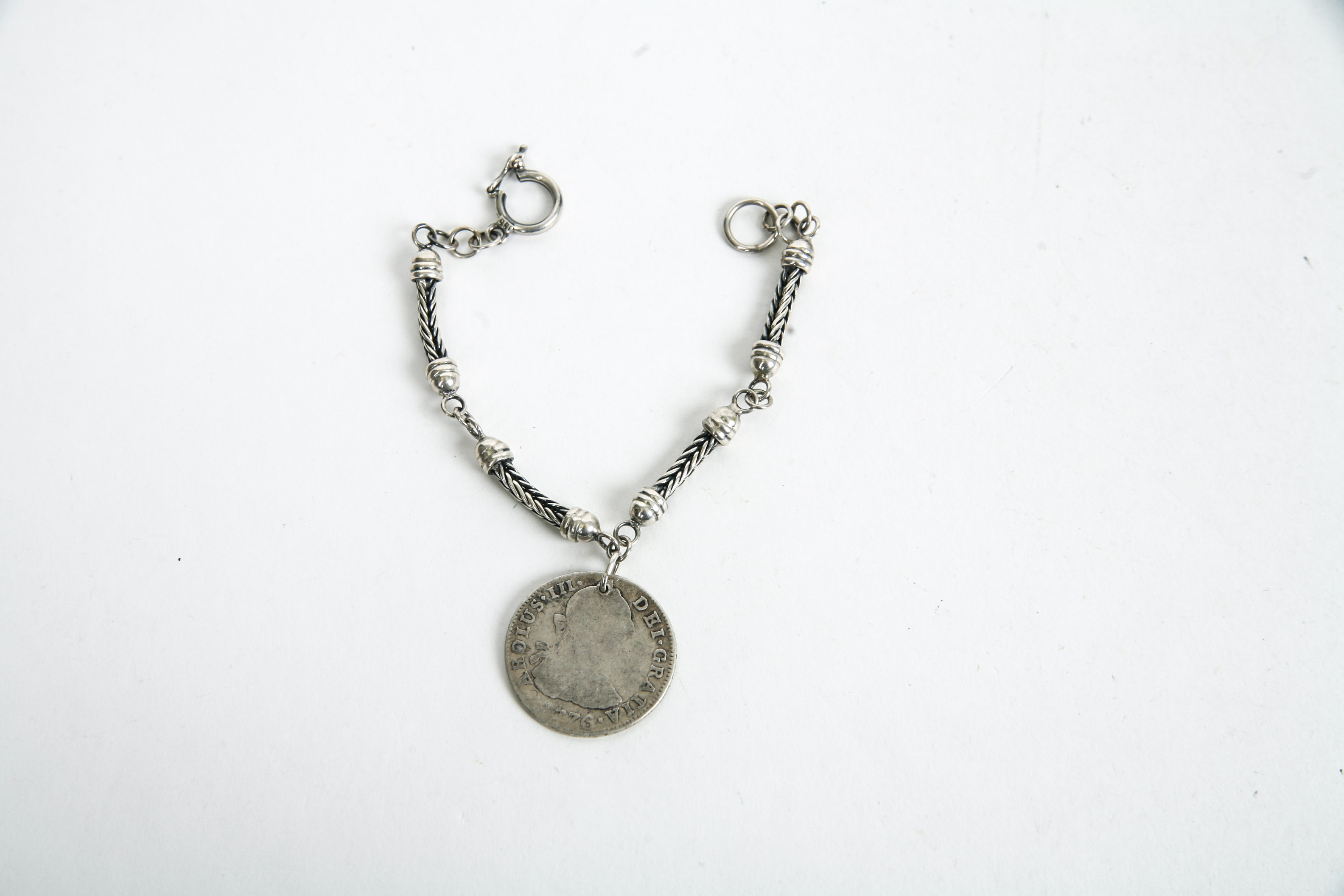 950 Silver Coin Pendant Bracelets