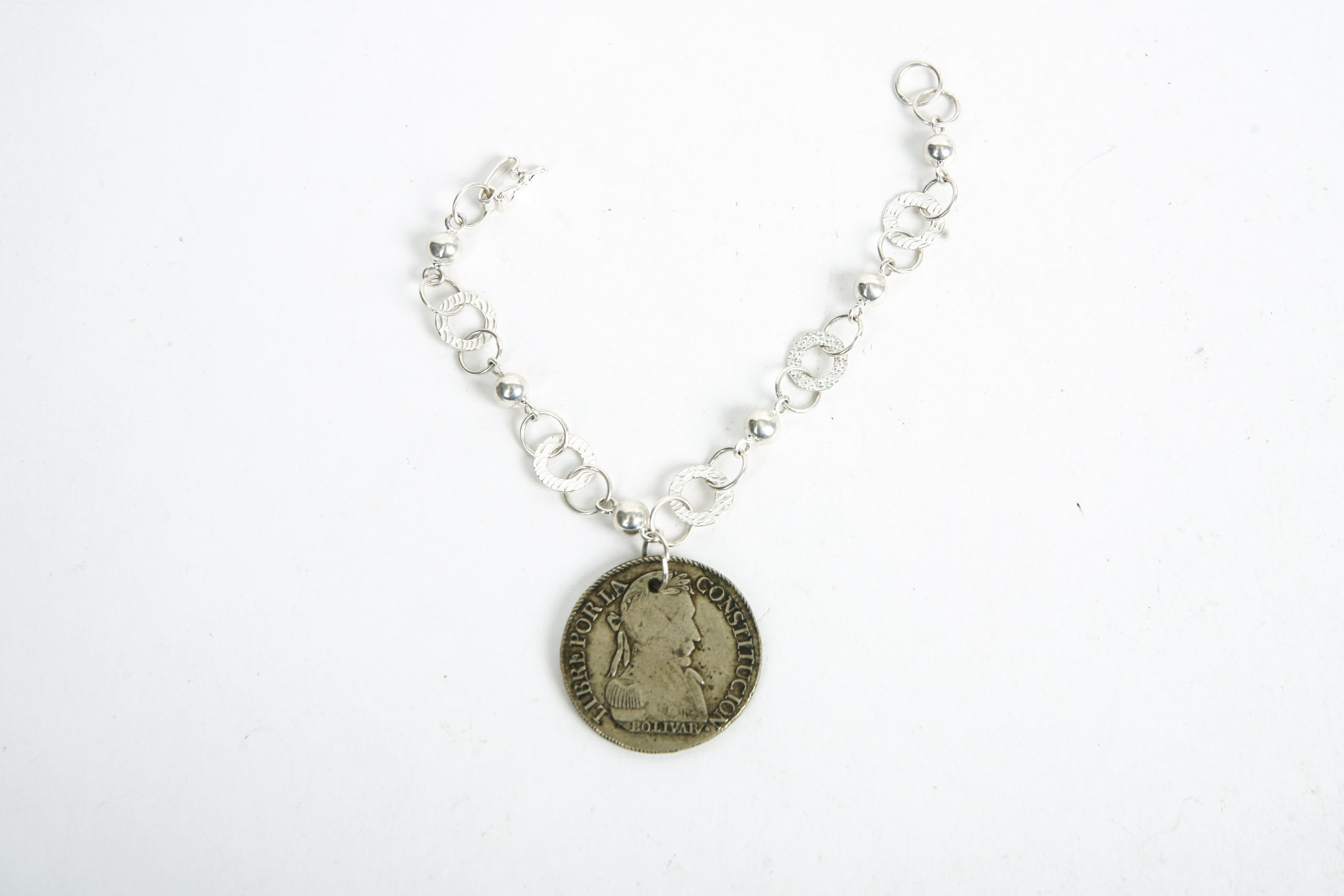 950 Silver Coin Pendant Bracelets