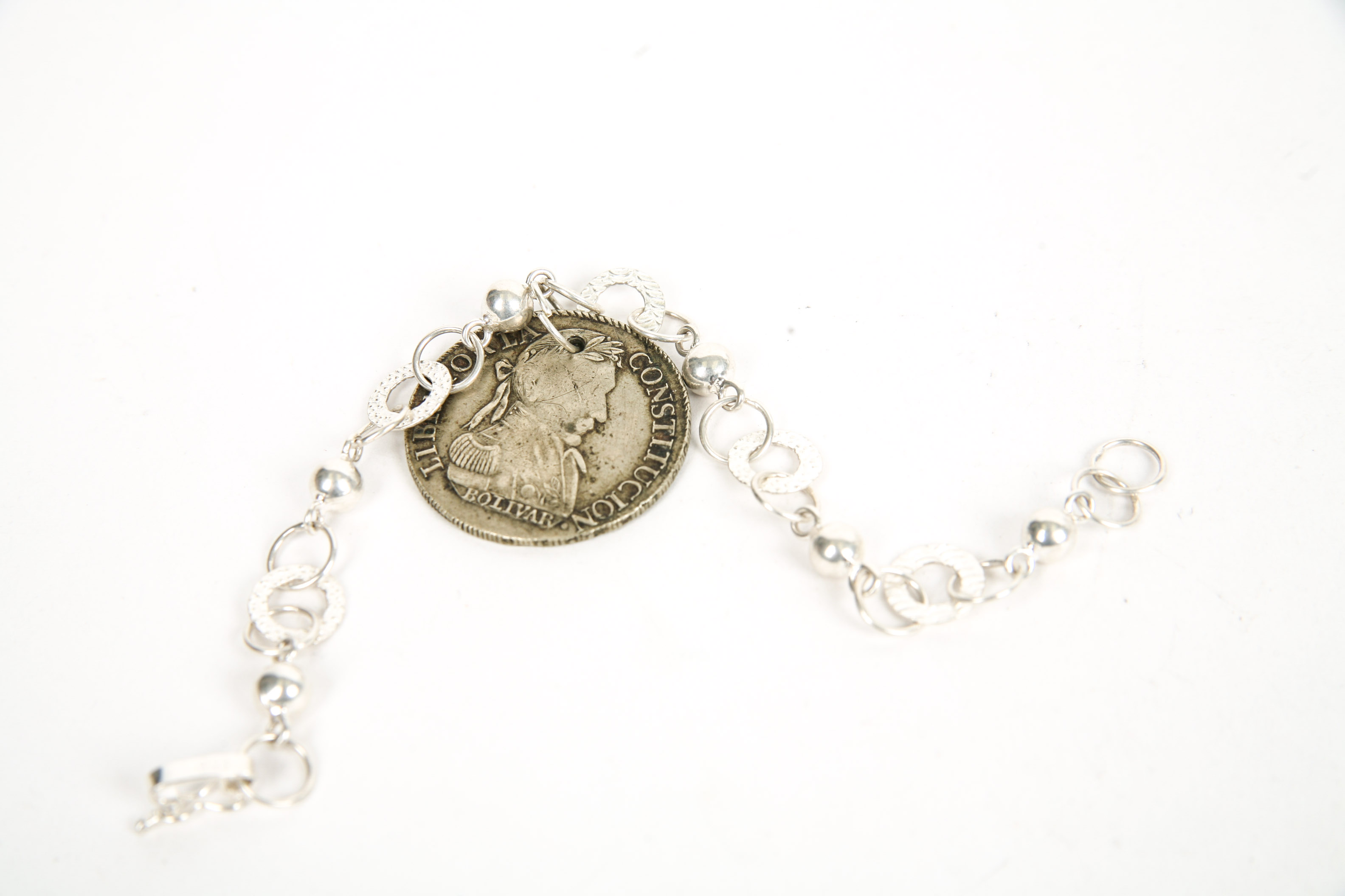 950 Silver Coin Pendant Bracelets