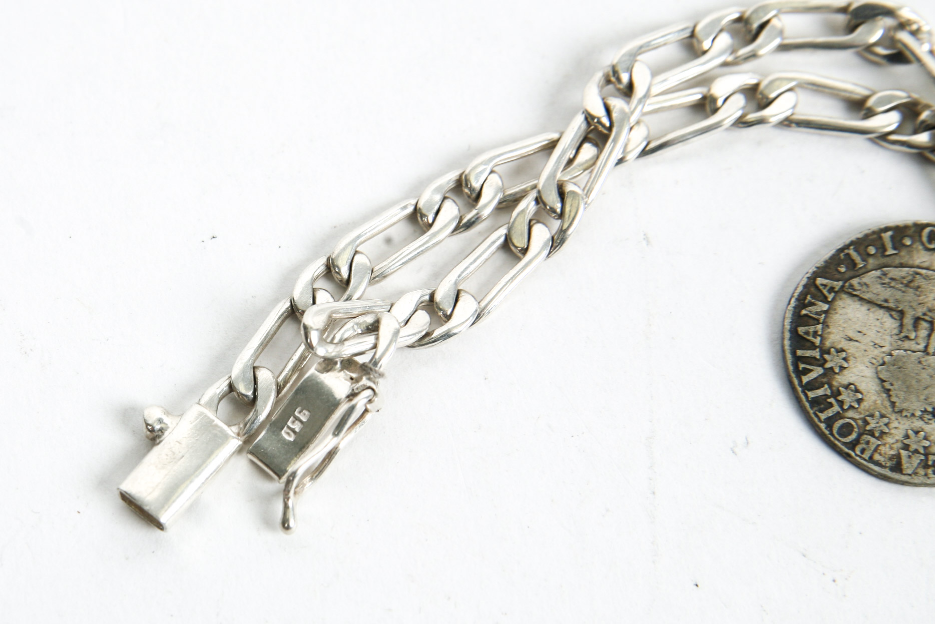950 Silver Coin Pendant Bracelets