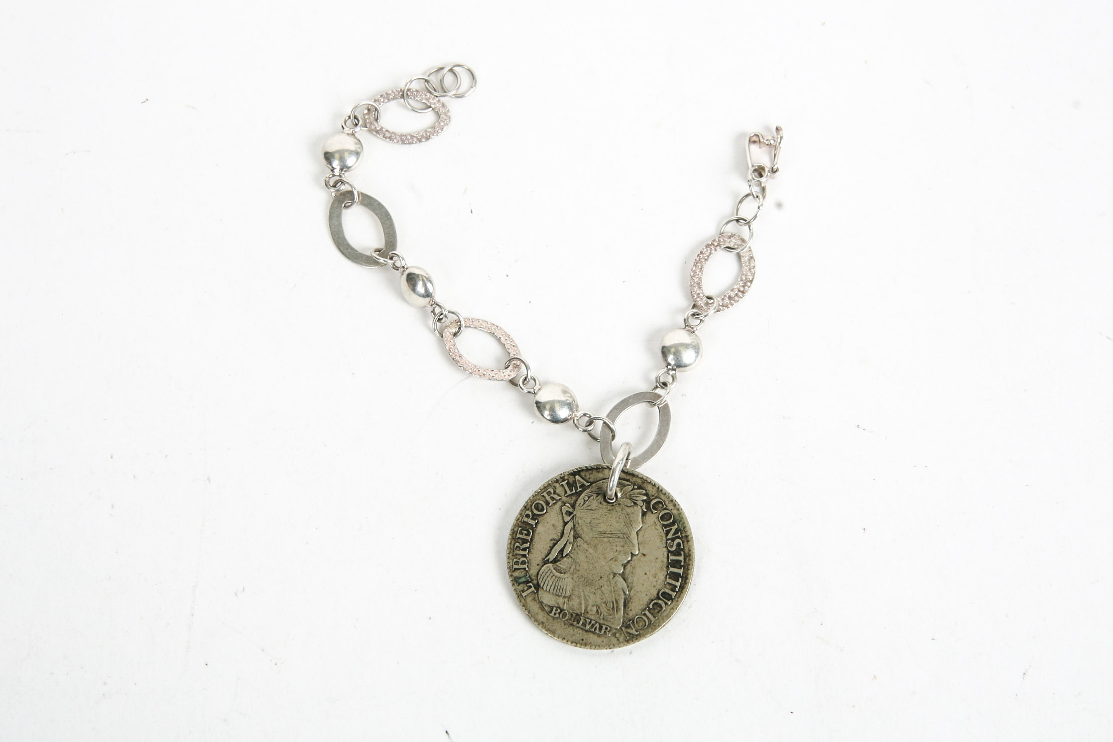 950 Silver Coin Pendant Bracelets