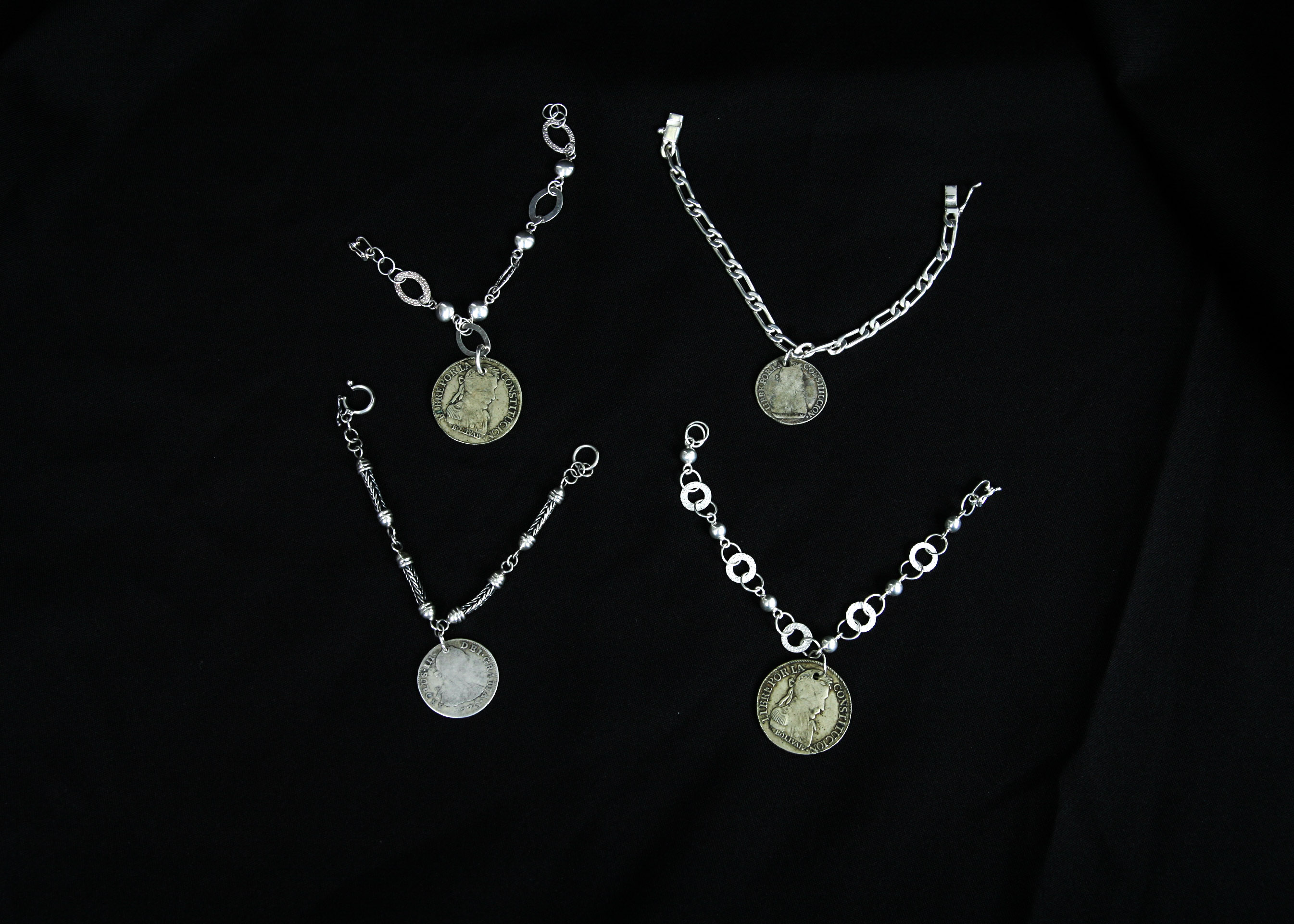 950 Silver Coin Pendant Bracelets