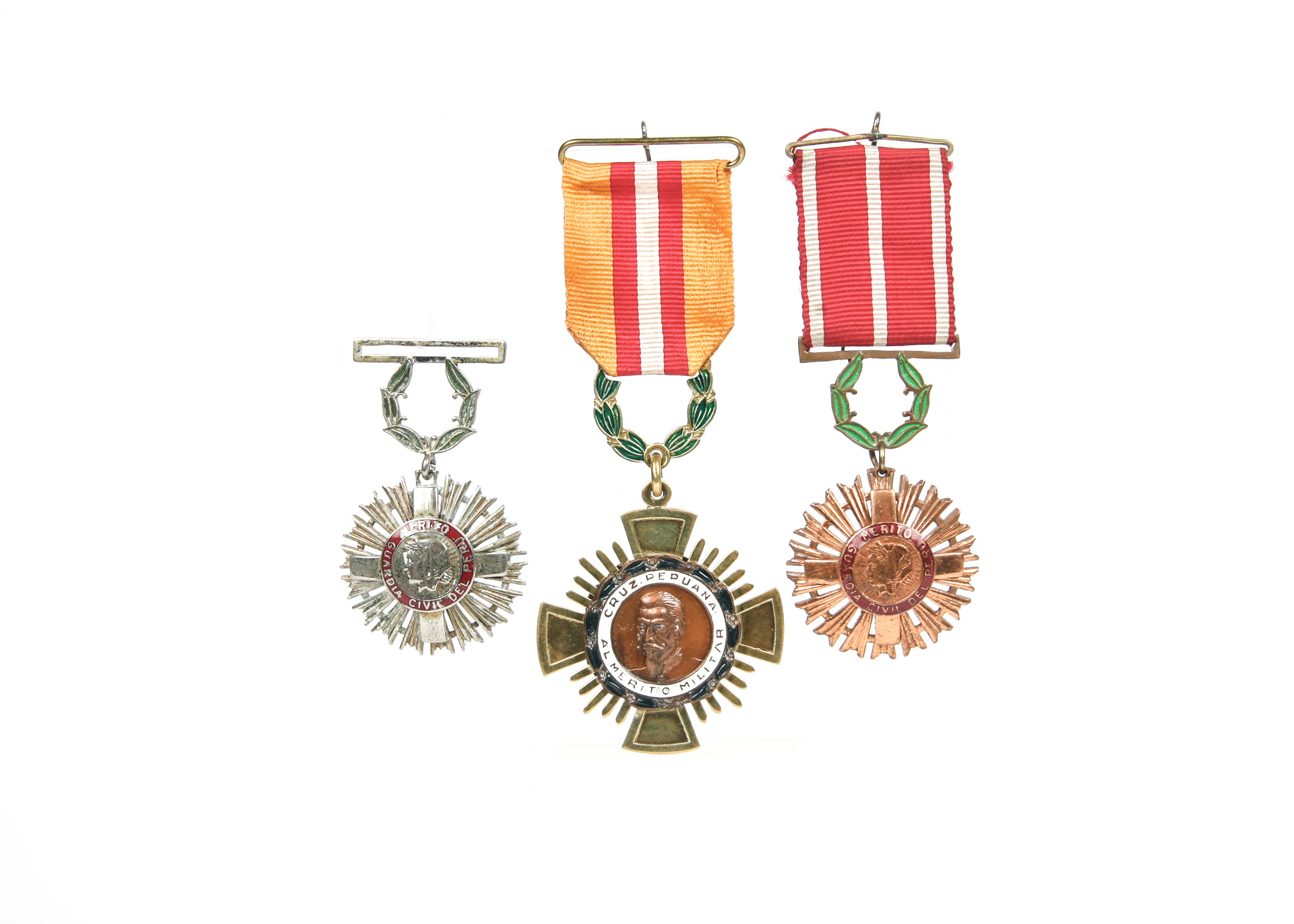 Peruvian Cross of Military Merit with two Civil Guard Merit Medals