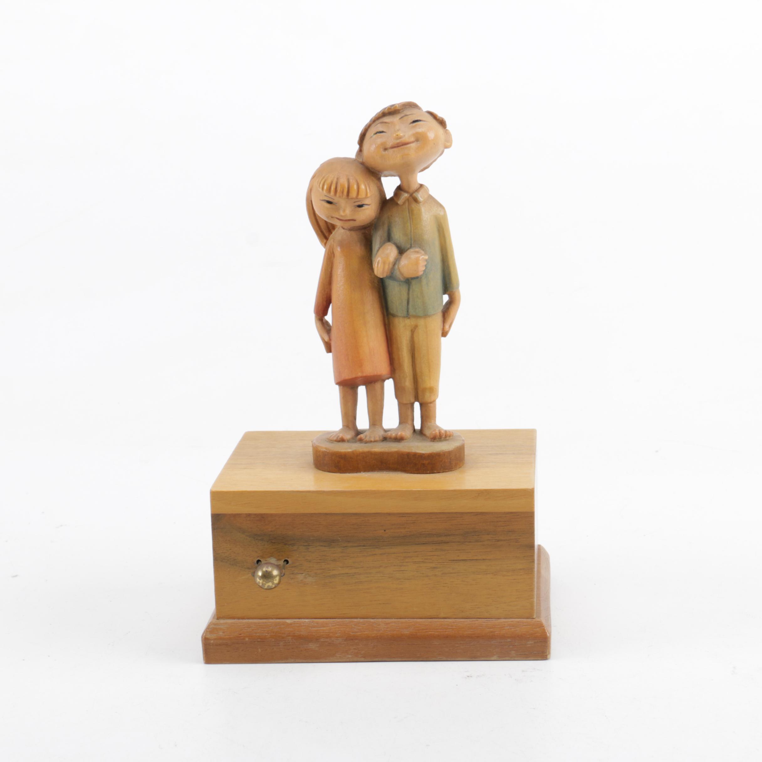 Vintage Wooden Swiss Musical Movement Box