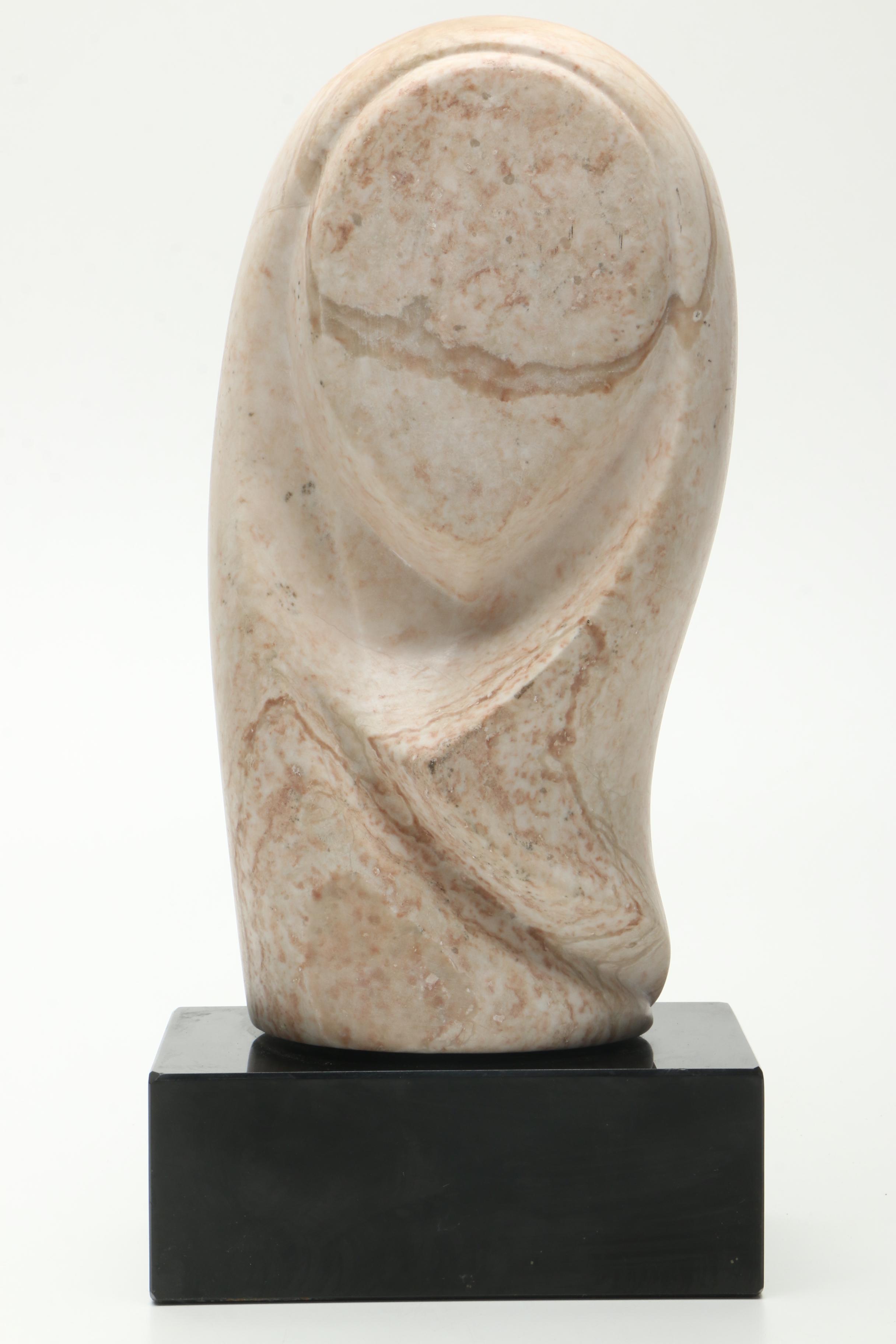 Pink Marble Statue of Abstract Bust