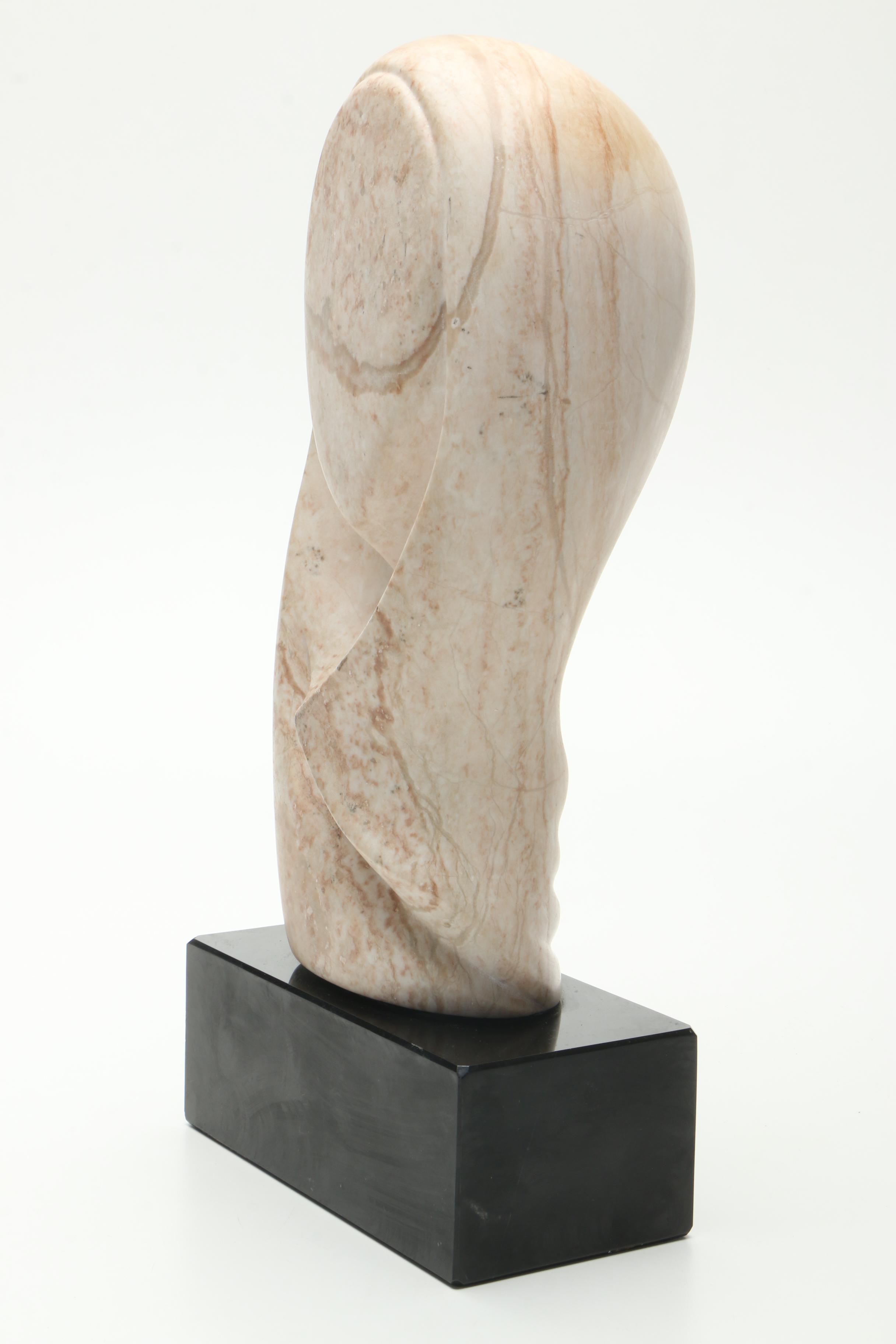 Pink Marble Statue of Abstract Bust