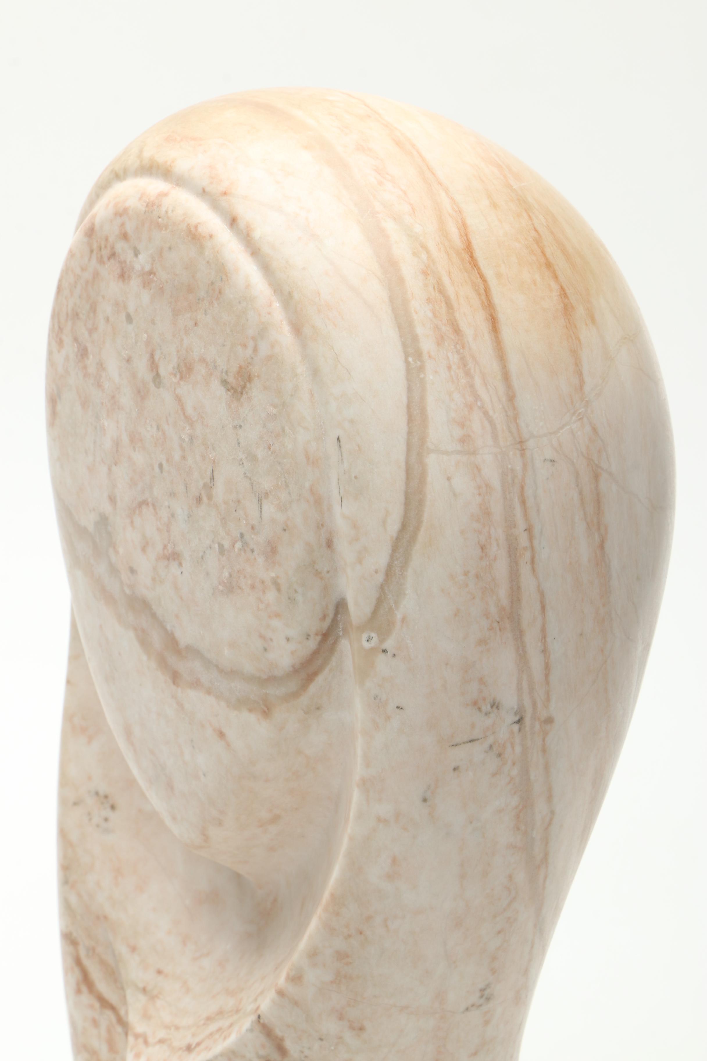 Pink Marble Statue of Abstract Bust
