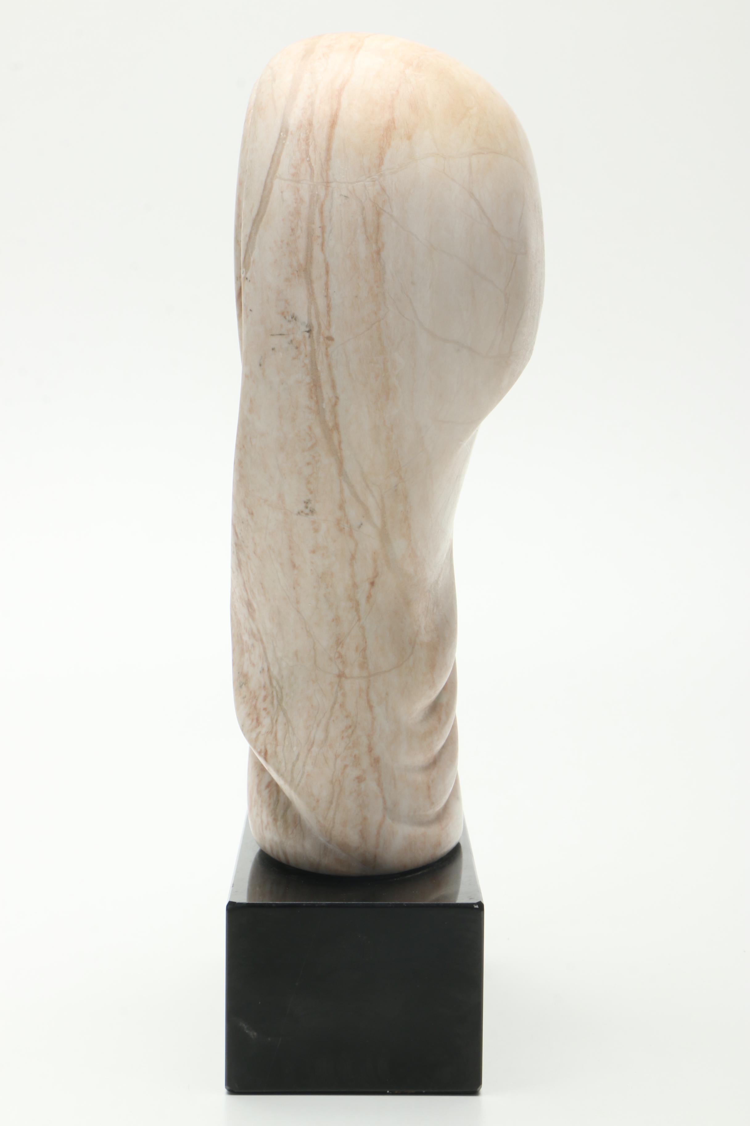 Pink Marble Statue of Abstract Bust