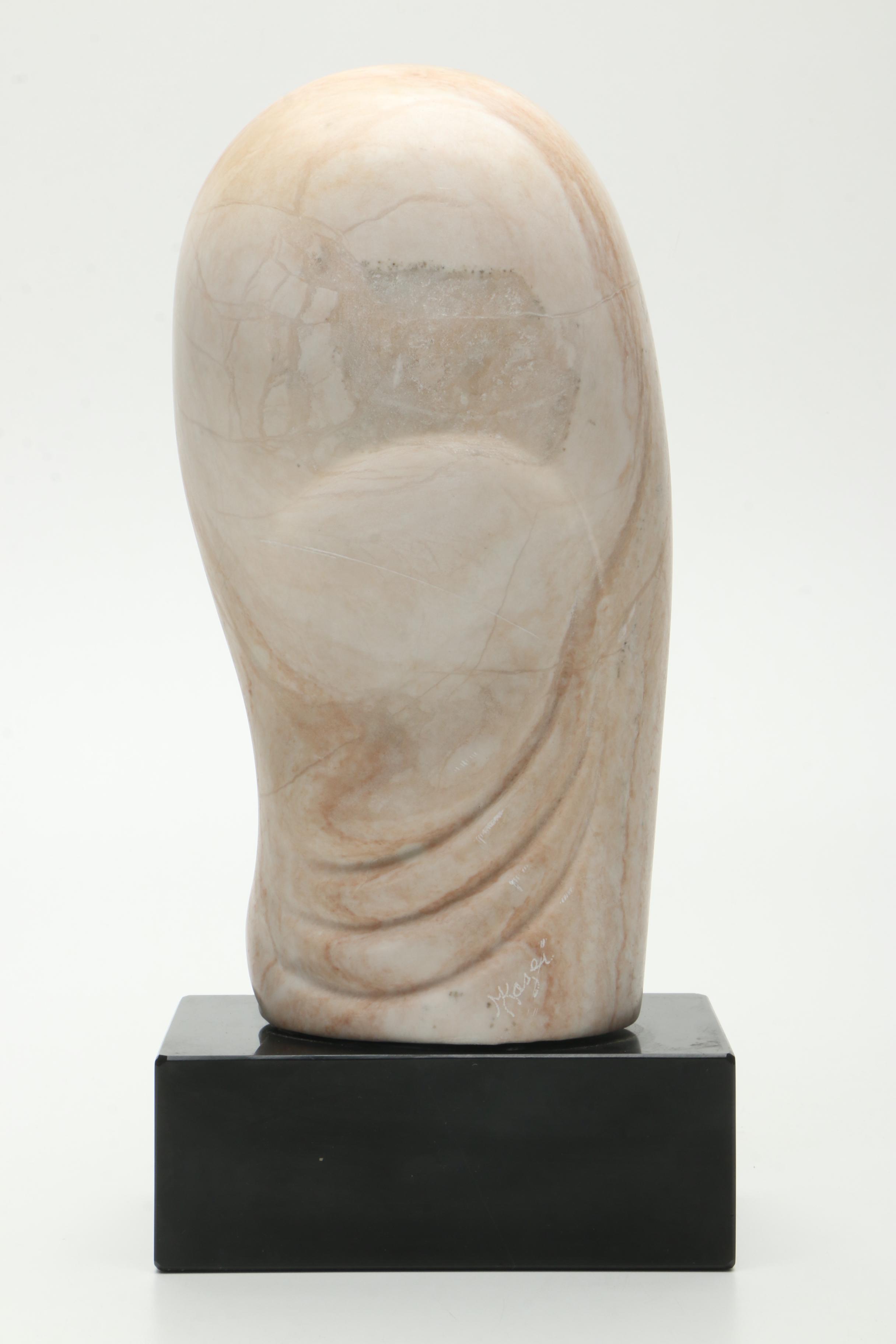 Pink Marble Statue of Abstract Bust