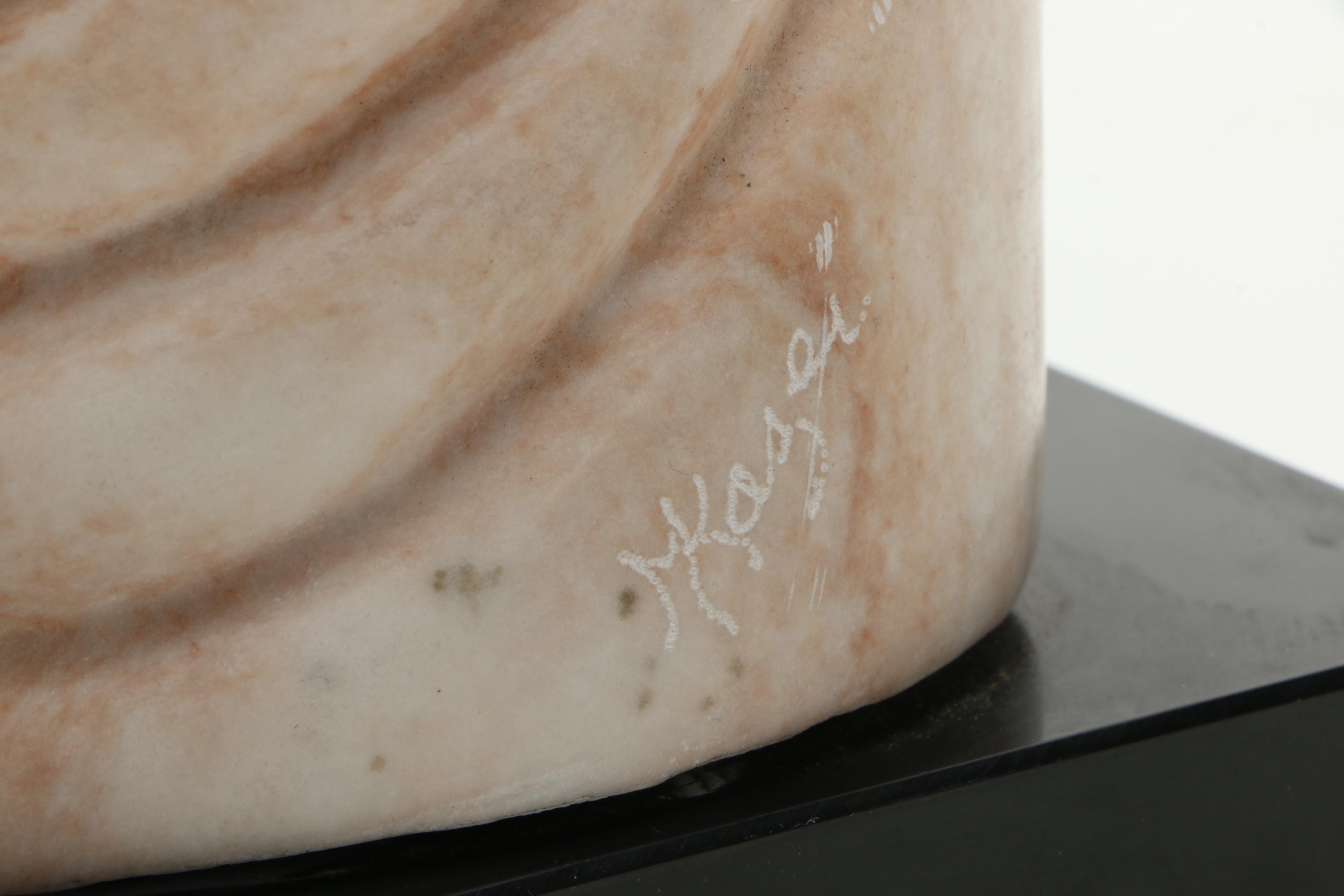 Pink Marble Statue of Abstract Bust