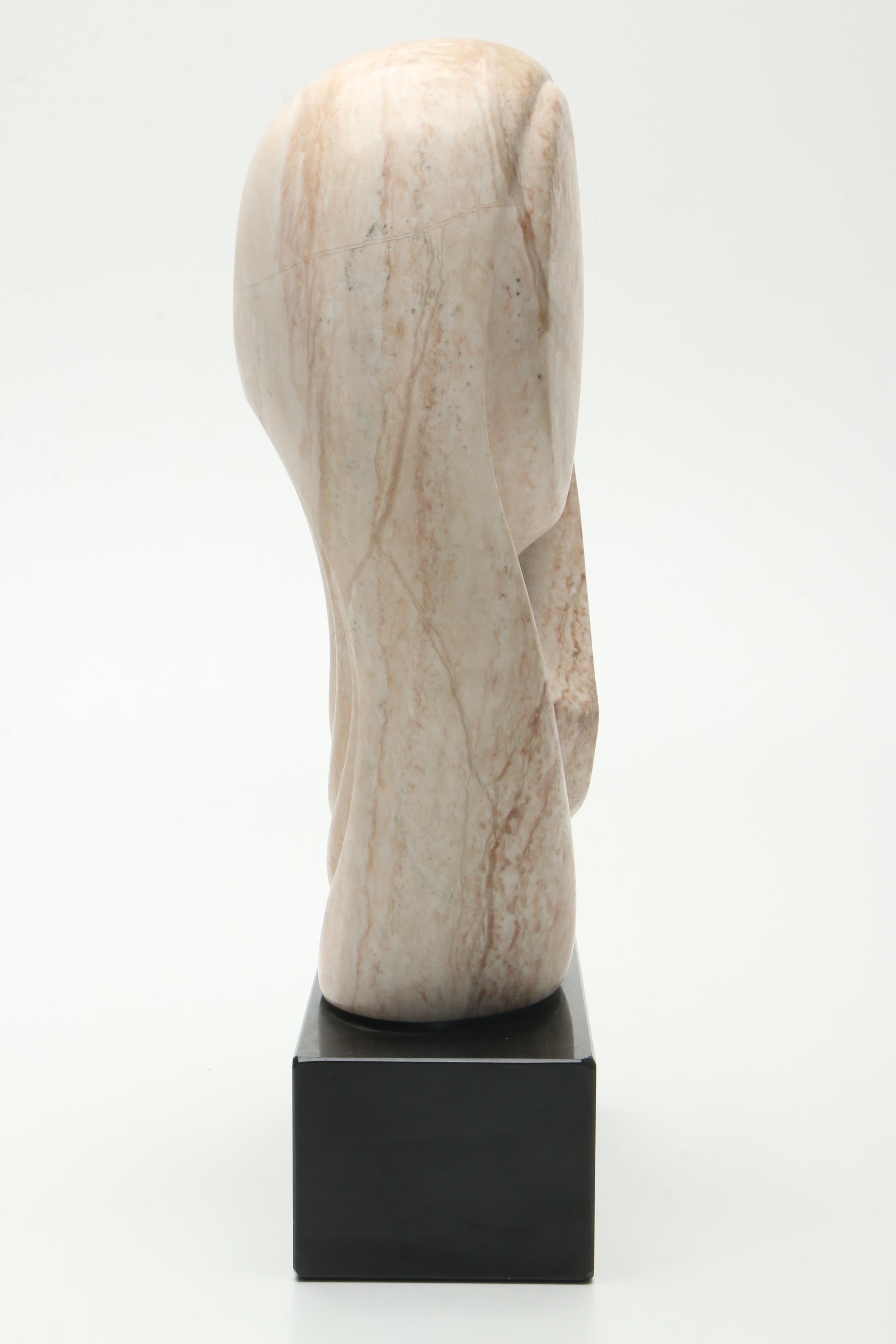 Pink Marble Statue of Abstract Bust