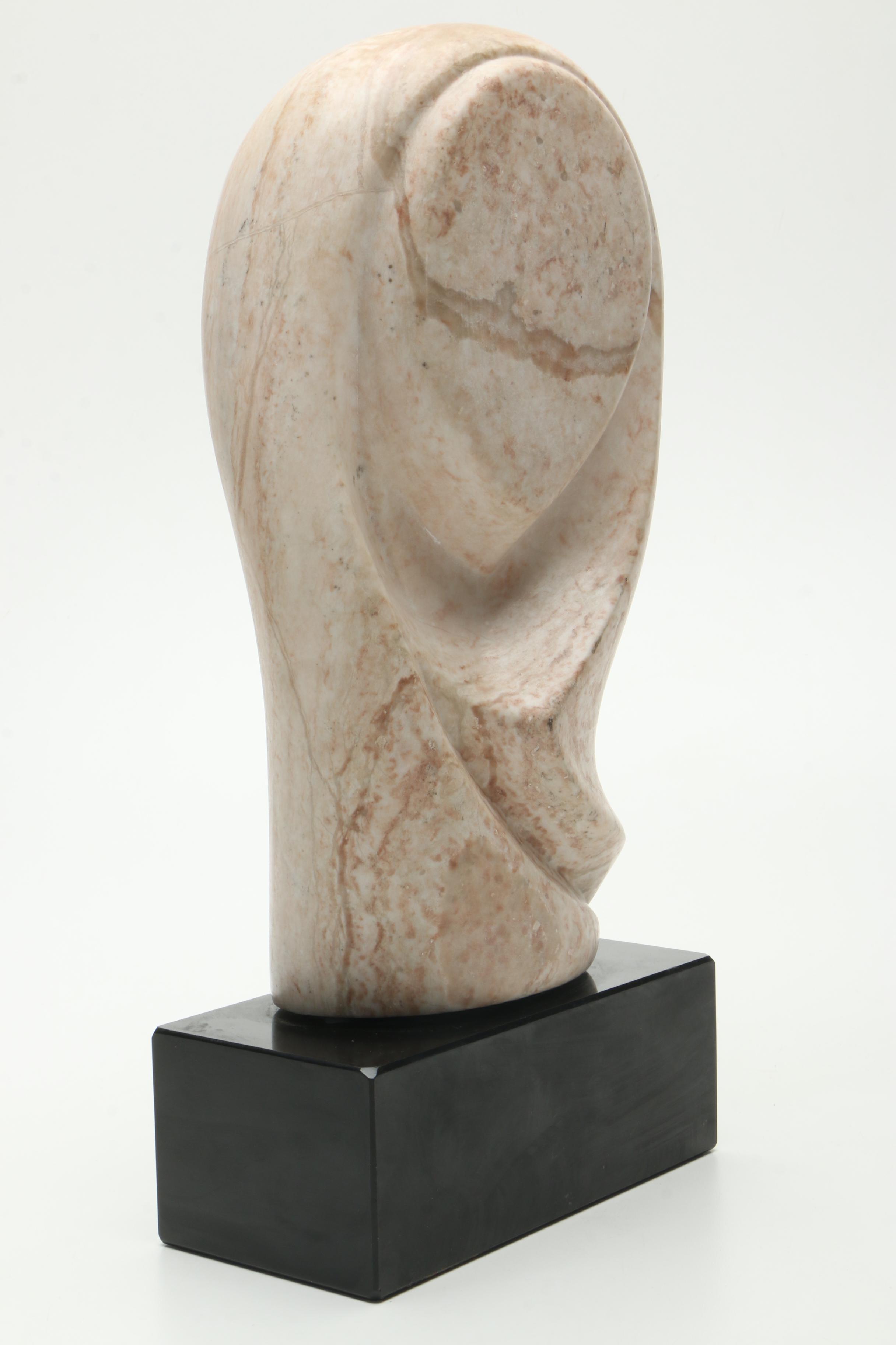 Pink Marble Statue of Abstract Bust