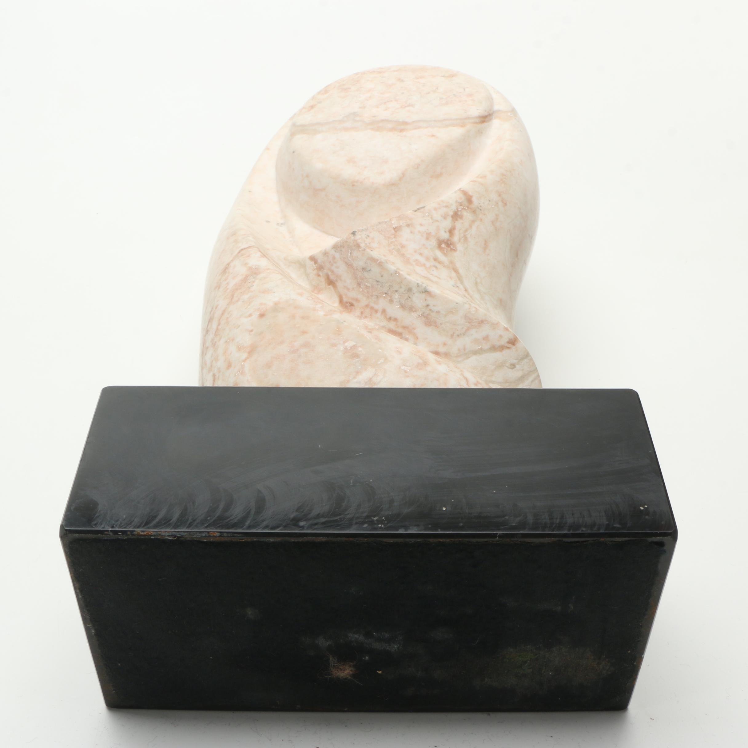 Pink Marble Statue of Abstract Bust