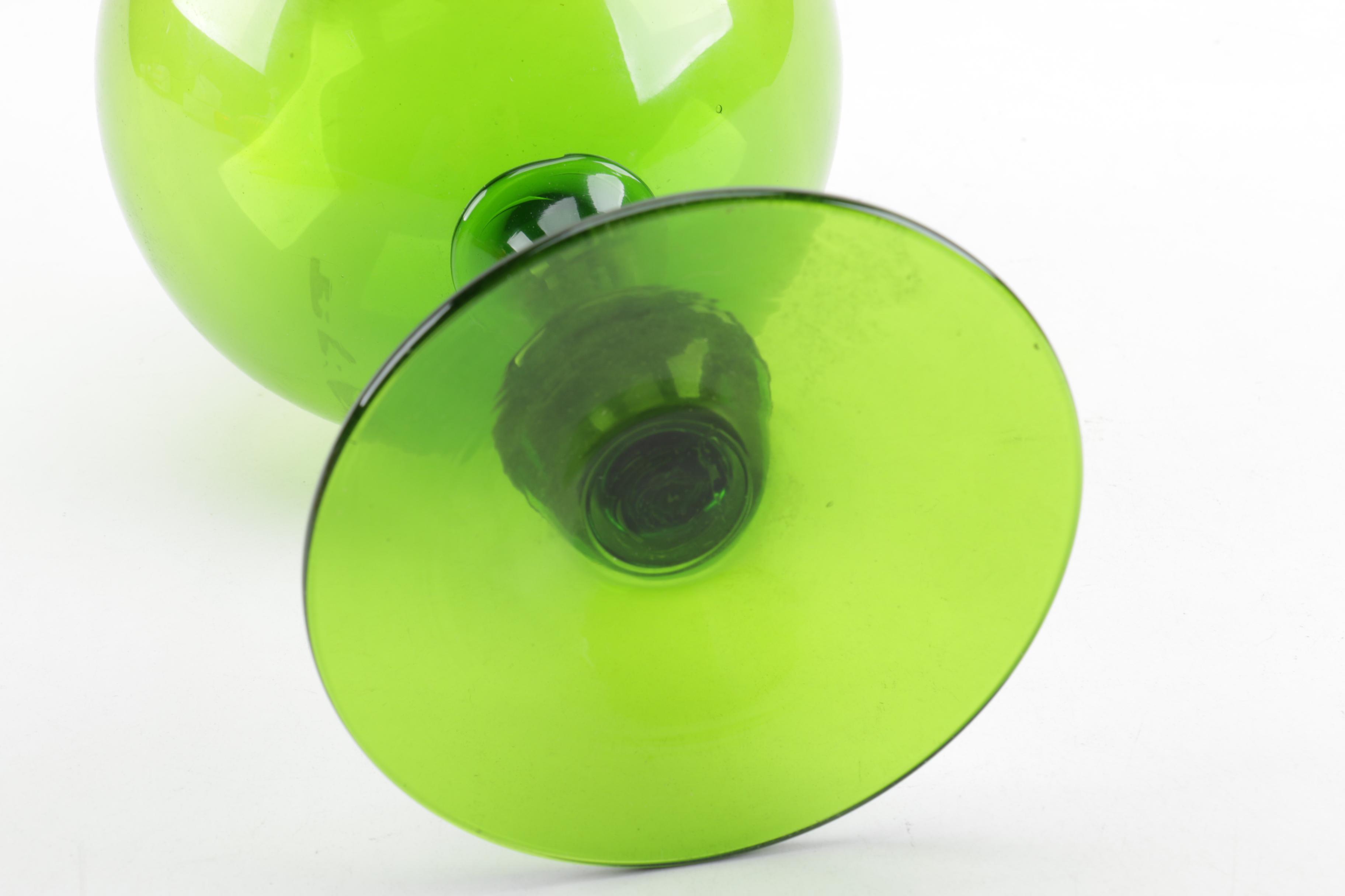 Two Art Glass Vessels, including Blenko "Tangerine Sun" Bottle