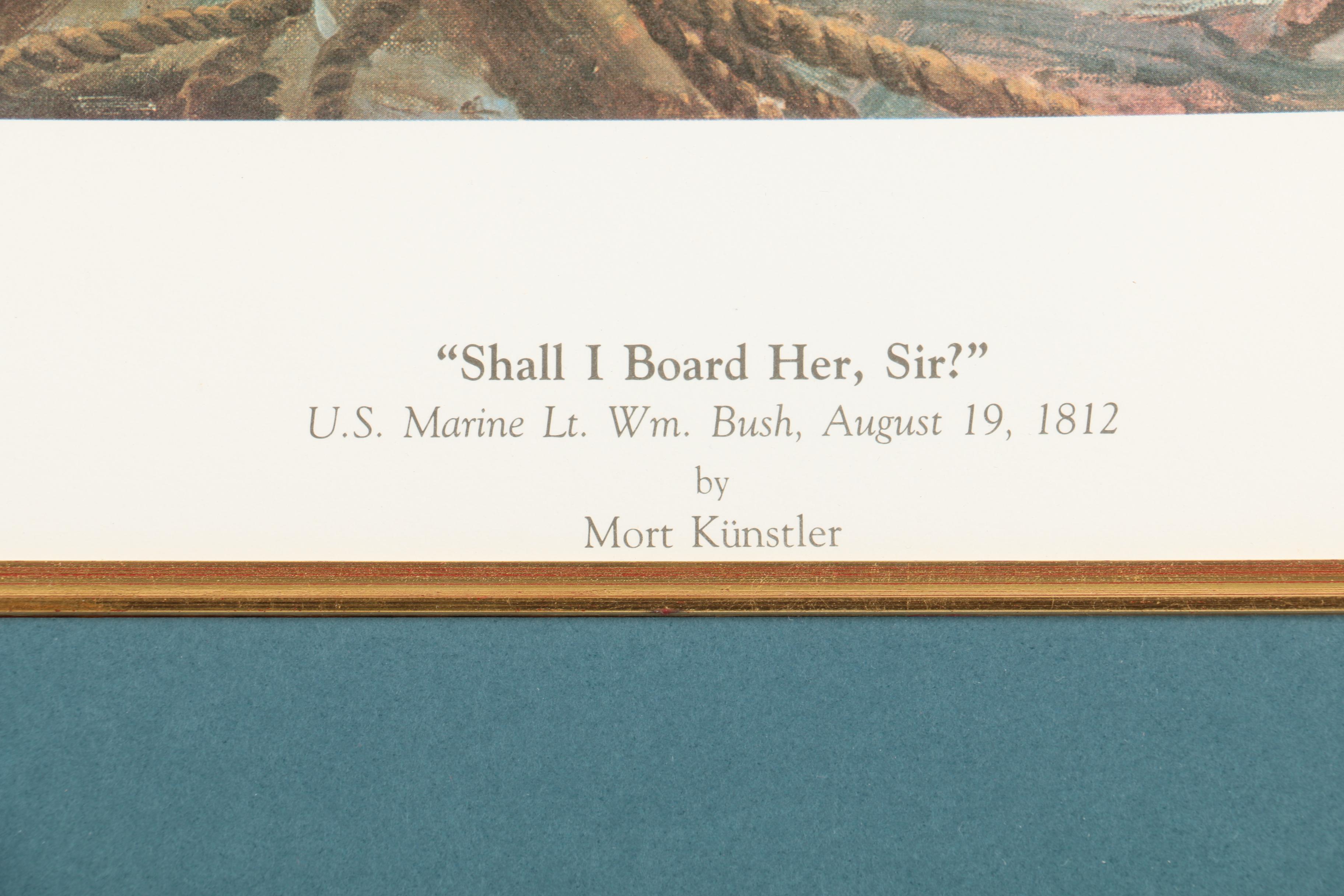 Mort Kunstler Limited Edition Offset Lithograph "Shall I Board Her, Sir?"
