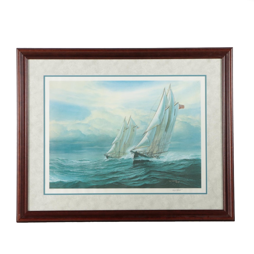 Tom Freeman Limited Edition Offset Lithograph of Ships
