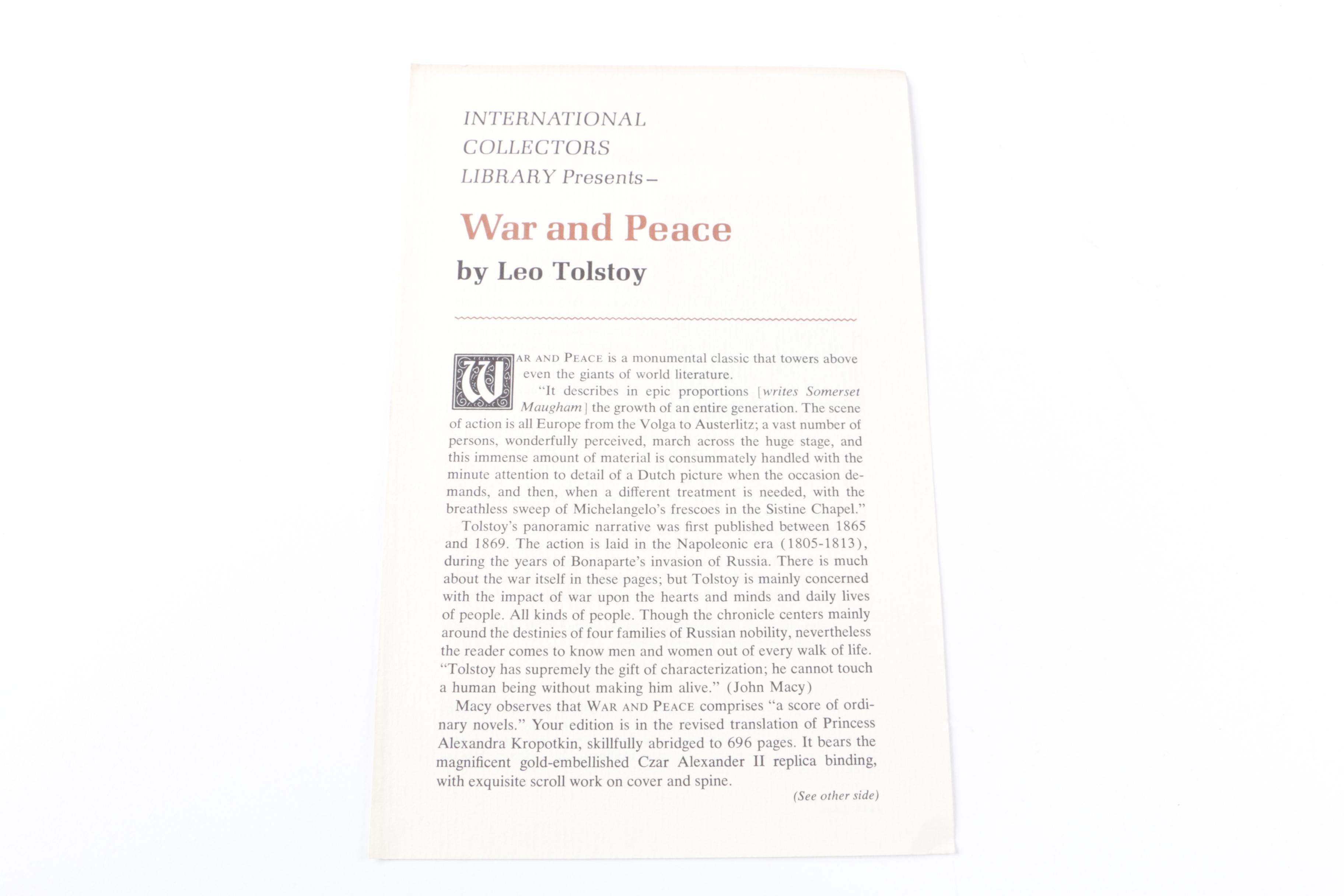 Collection of "International Collectors Library" Hardcover Books