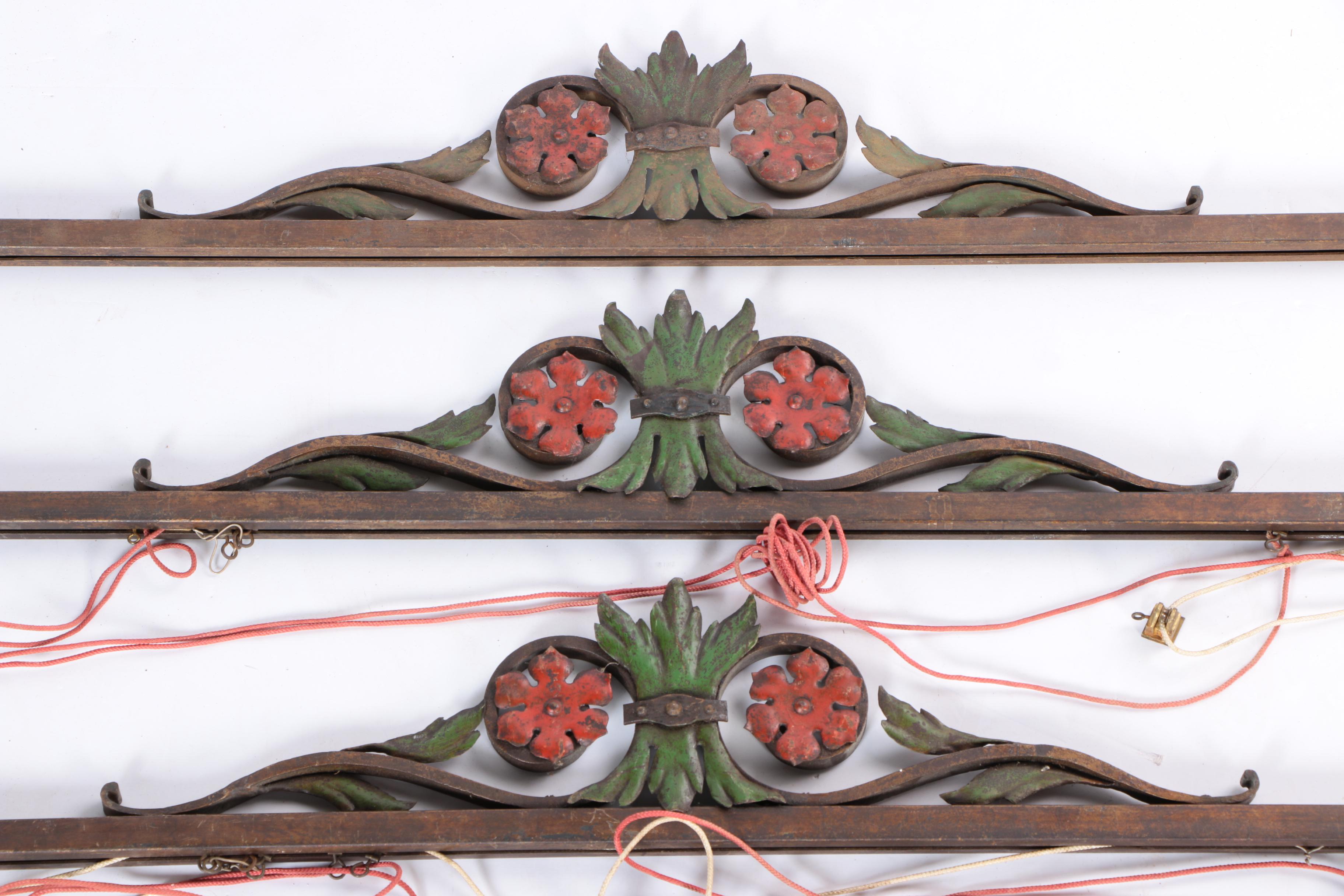 Vintage Wrought and Cast Iron Curtain Rods