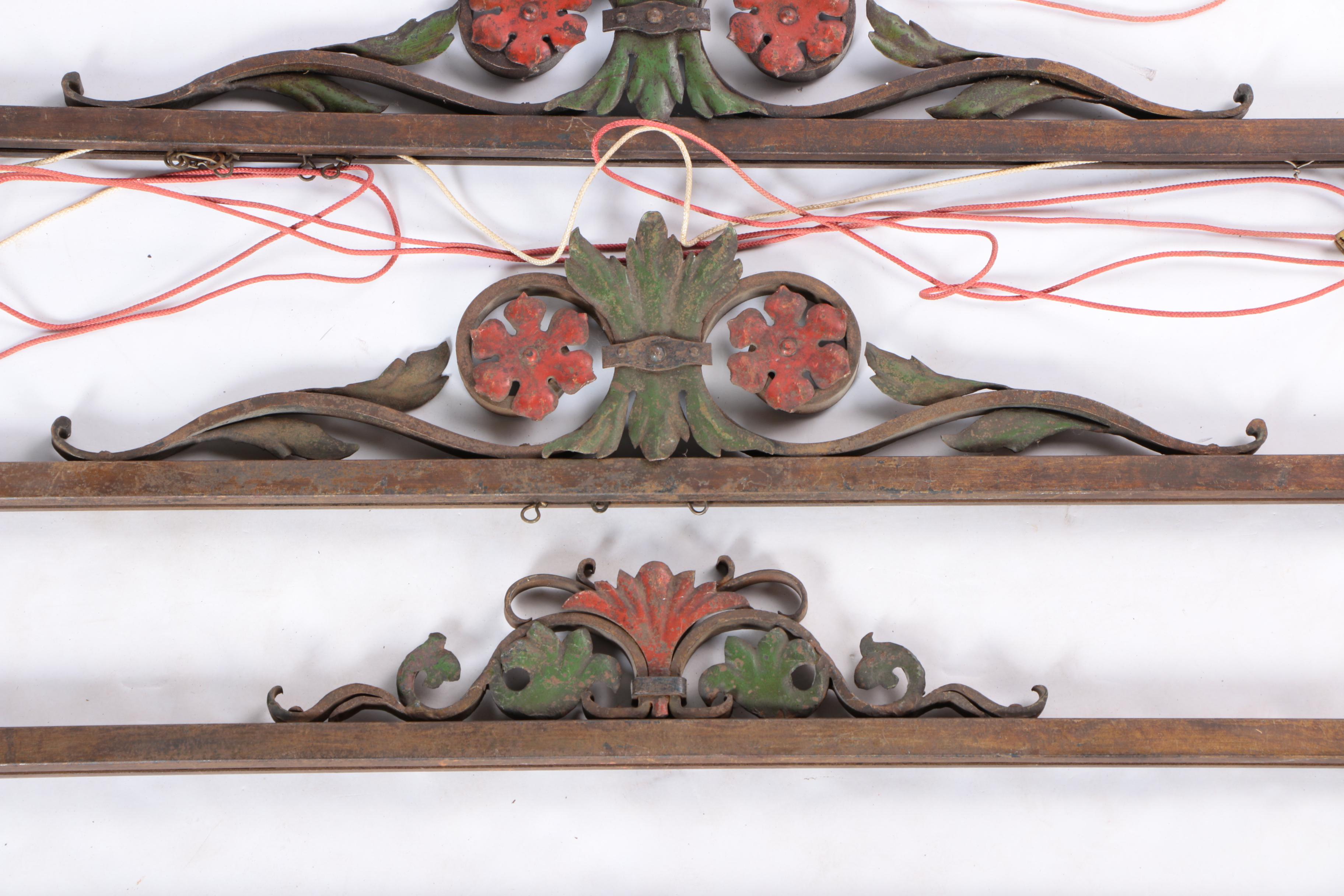 Vintage Wrought and Cast Iron Curtain Rods